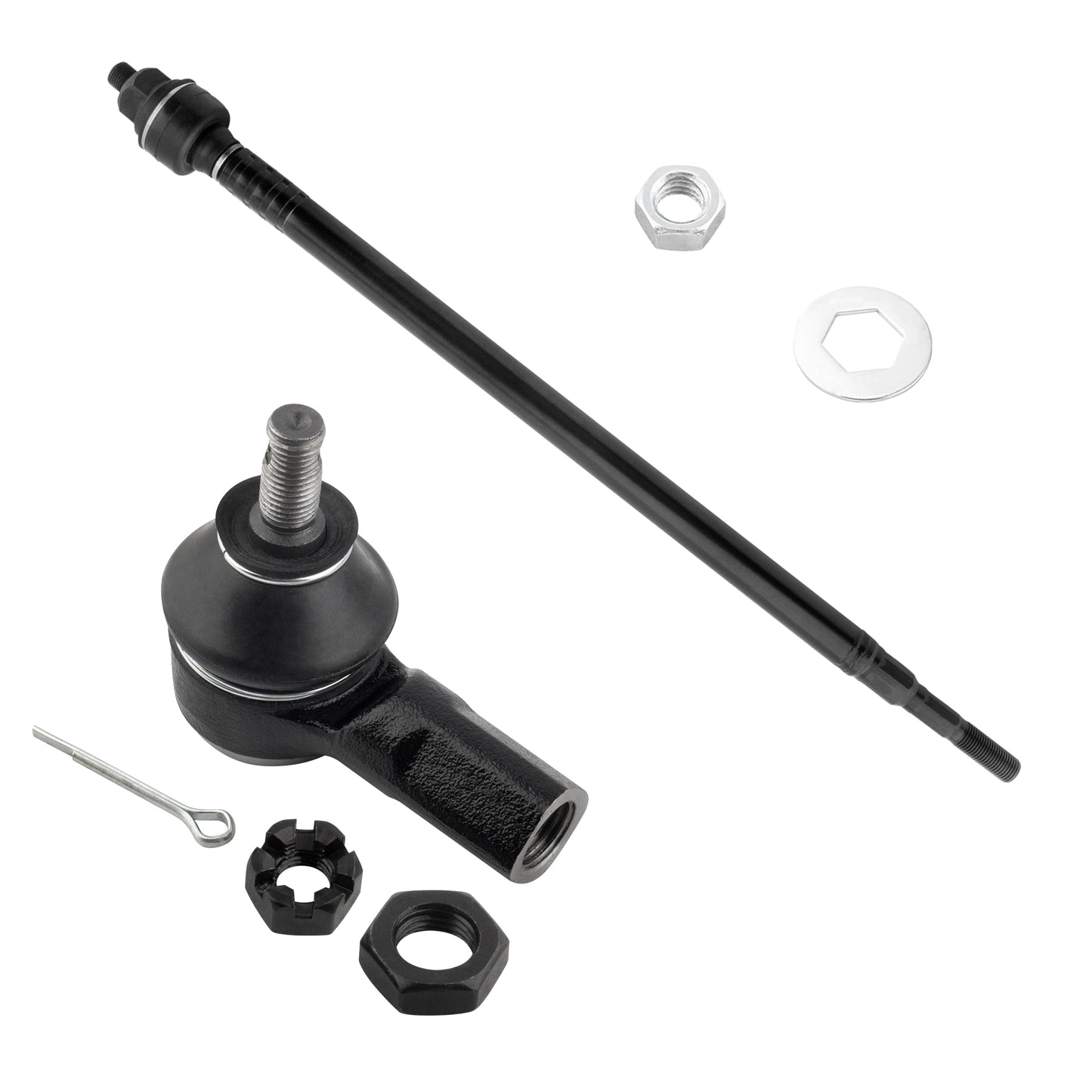 BOXI (Set of 2) Front Inner & Outer Tie Rod Ends Fit for Honda Civic 2001 2002 2003 2004 2005