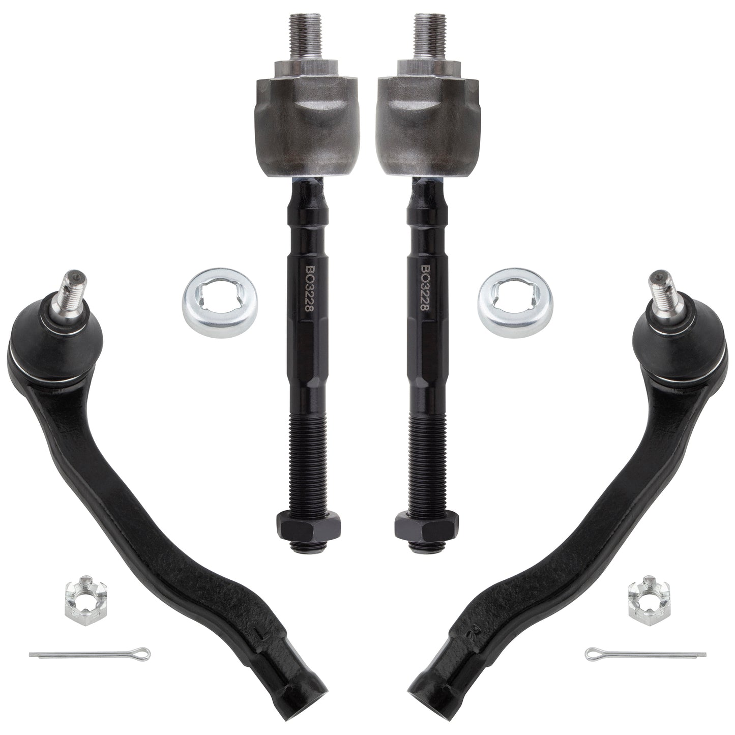 BOXI (Set of 4) Front Inner & Outer Tie Rod Ends Fits for Acura Integra 1998 1999 2000 2001