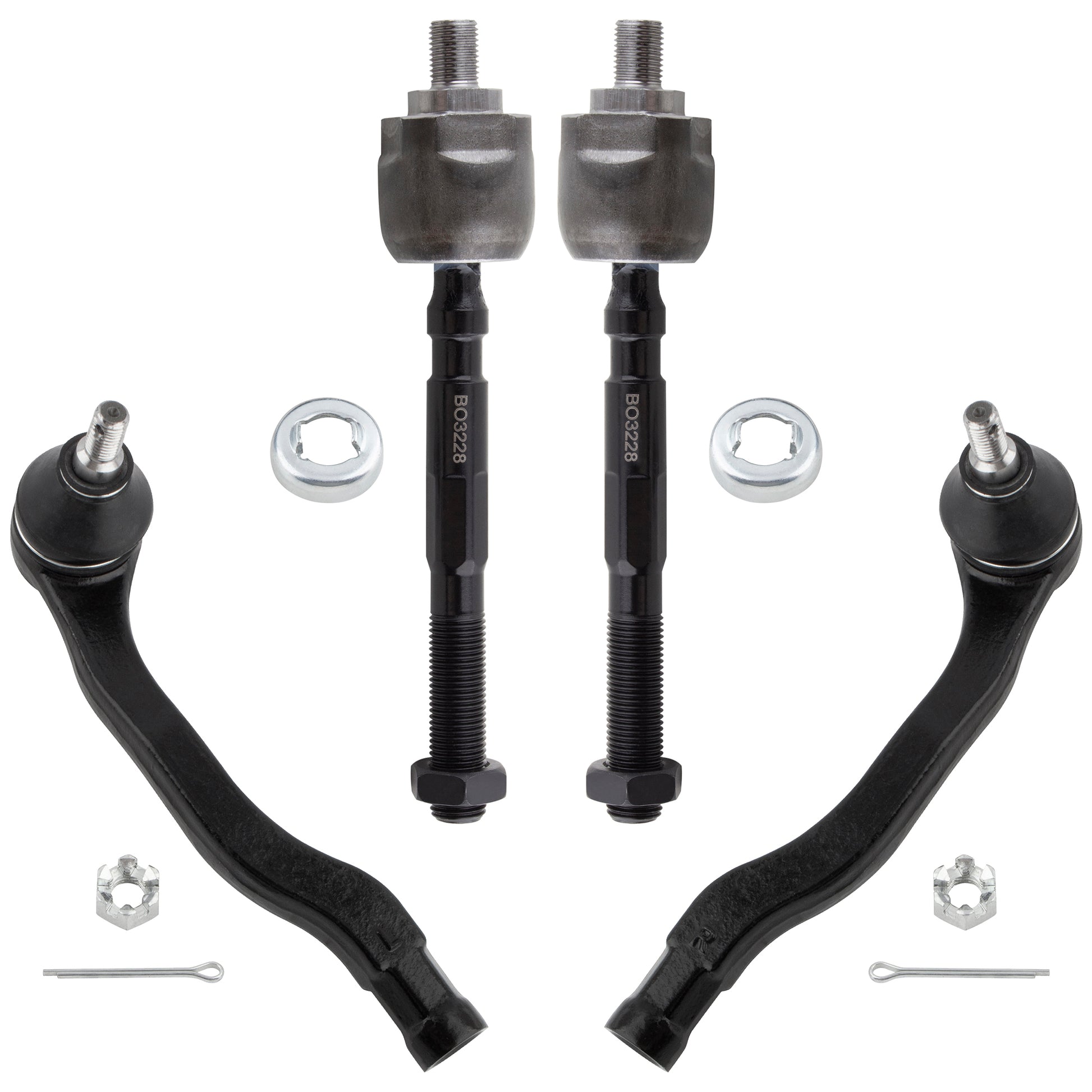 BOXI (Set of 4) Front Inner & Outer Tie Rod Ends Fits for Acura Integra 1998 1999 2000 2001