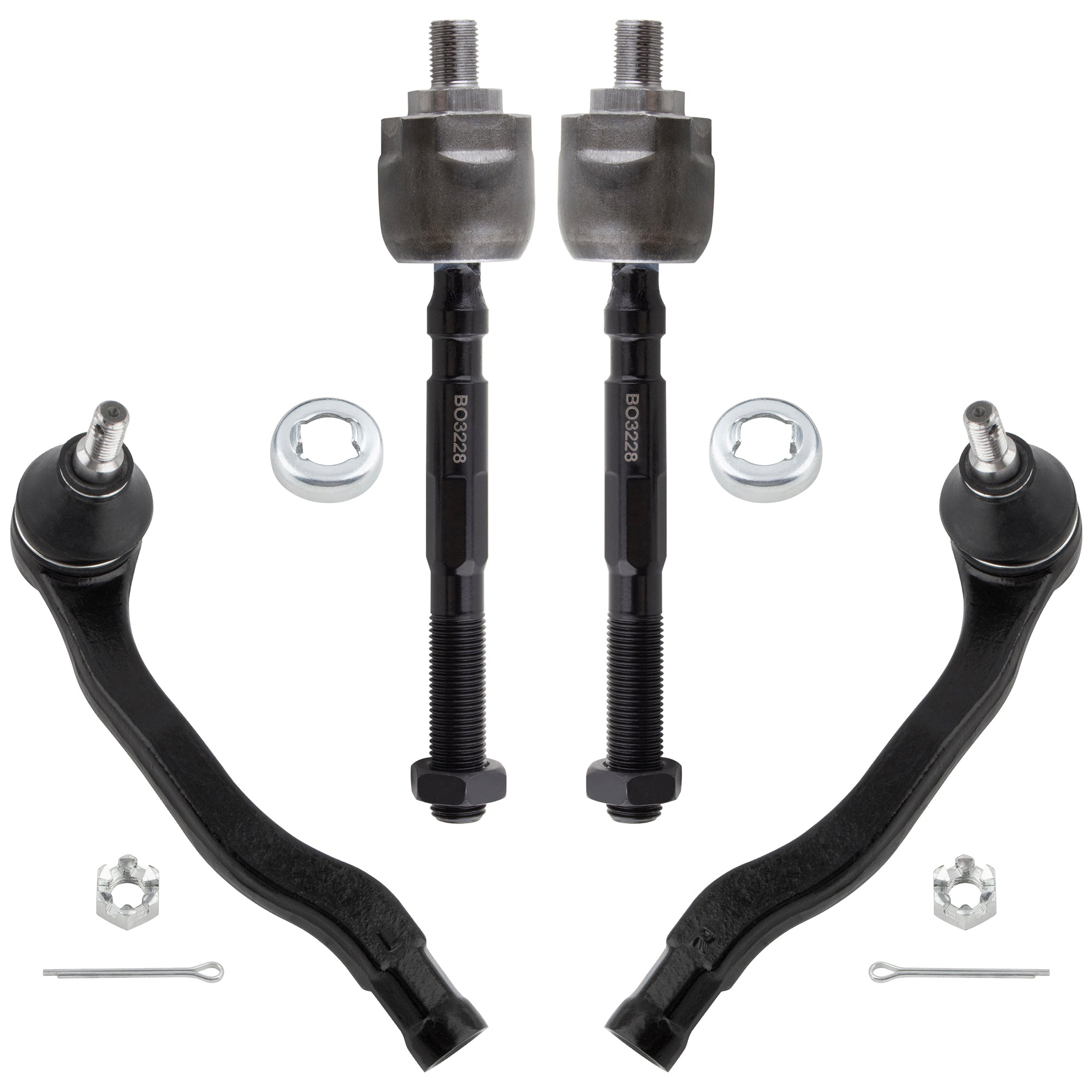 BOXI (Set of 4) Front Inner & Outer Tie Rod Ends Fits for Acura Integra 1998 1999 2000 2001