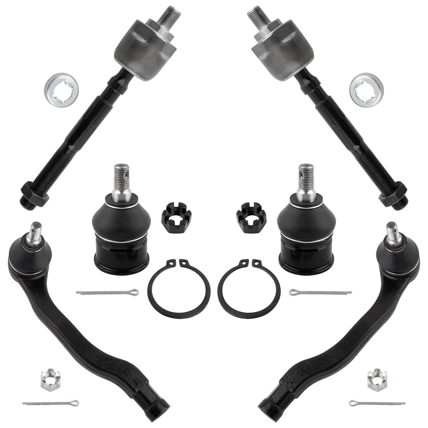 BOXI 6pc Front Inner & Outer Tie Rods and Lower Ball Joints Fit for Acura Integra 1994-1997