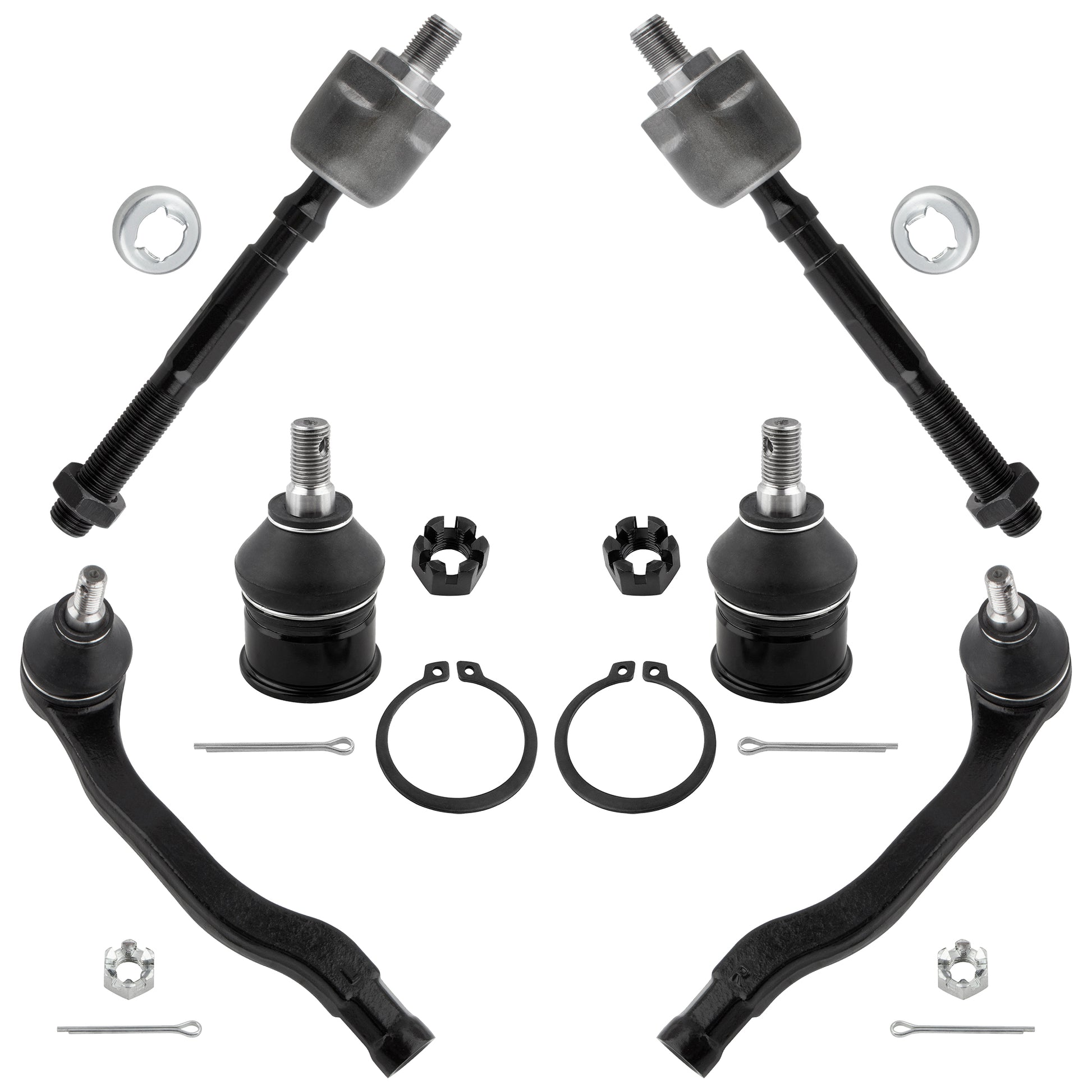 BOXI 6pc Front Inner & Outer Tie Rods and Lower Ball Joints Fit for Acura Integra 1994-1997