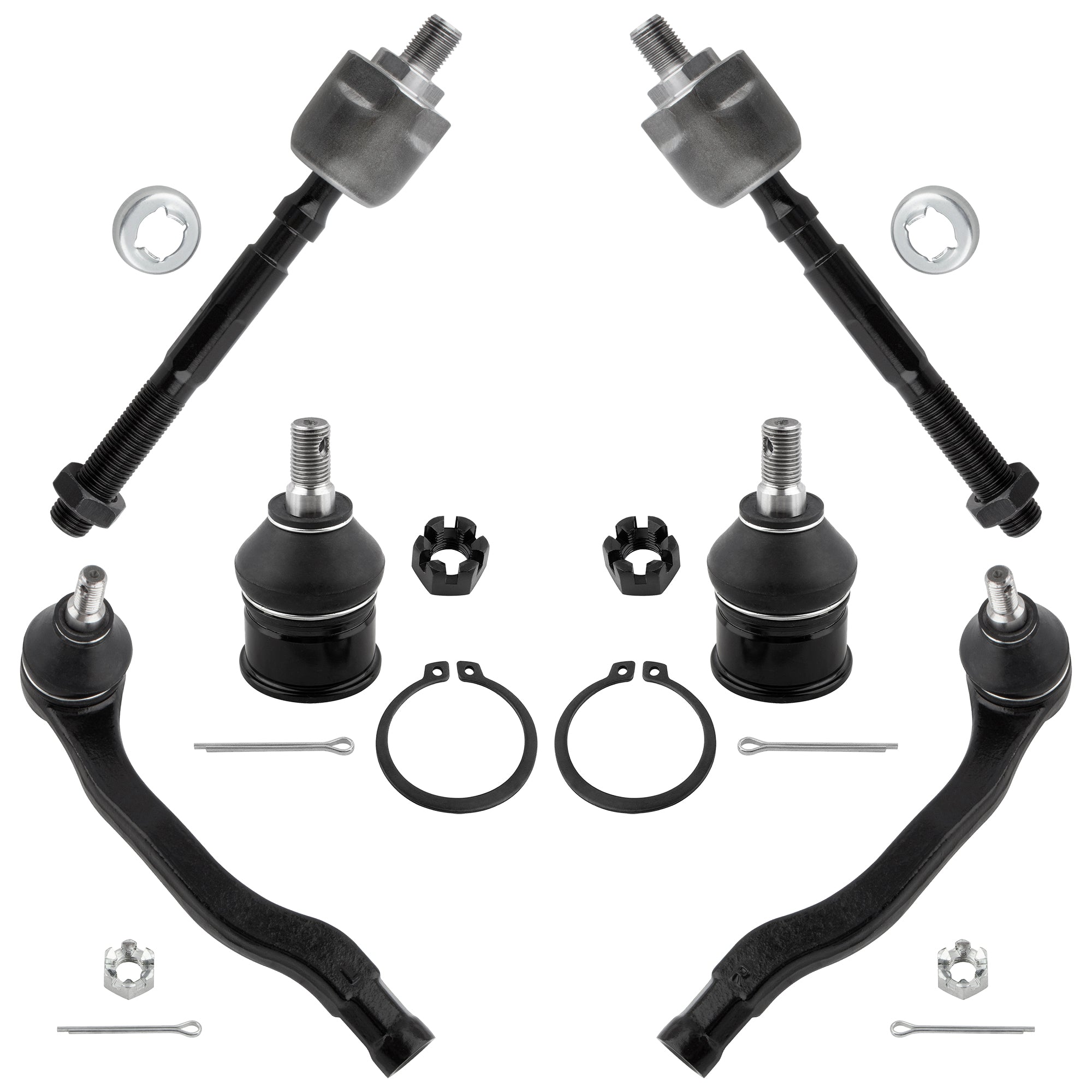 BOXI 6pc Front Inner & Outer Tie Rods and Lower Ball Joints Fit for Acura Integra 1994-1997