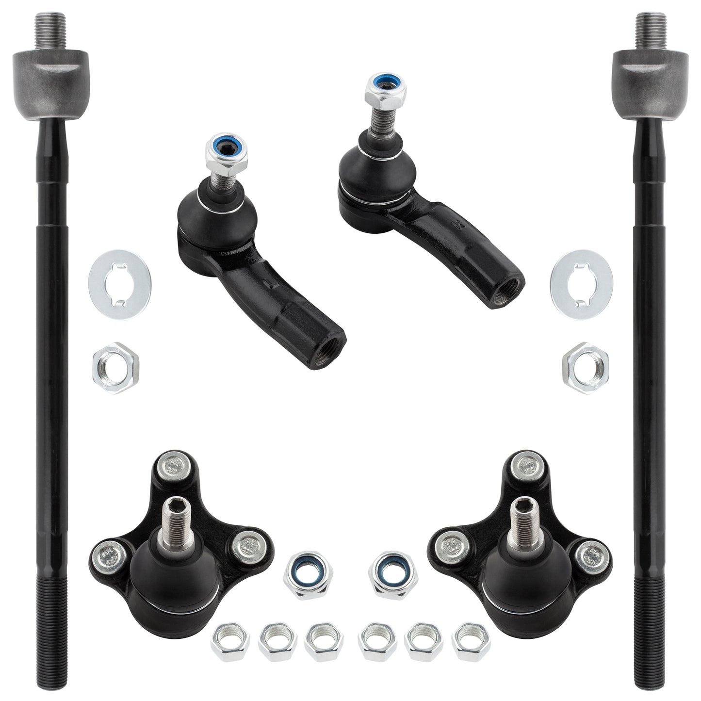 BOXI (Set of 6) Front Inner & Outer Tie Rod Ends + Lower Ball Joint Fit for Audi A3 Quattro