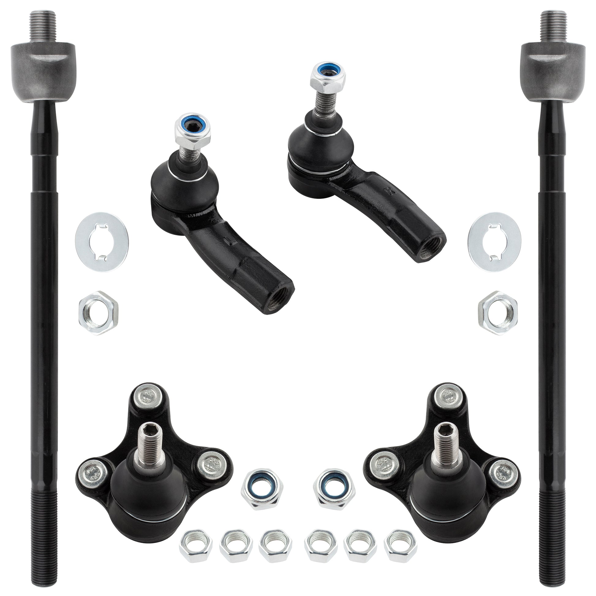 BOXI (Set of 6) Front Inner & Outer Tie Rod Ends + Lower Ball Joint Fit for Audi A3 Quattro