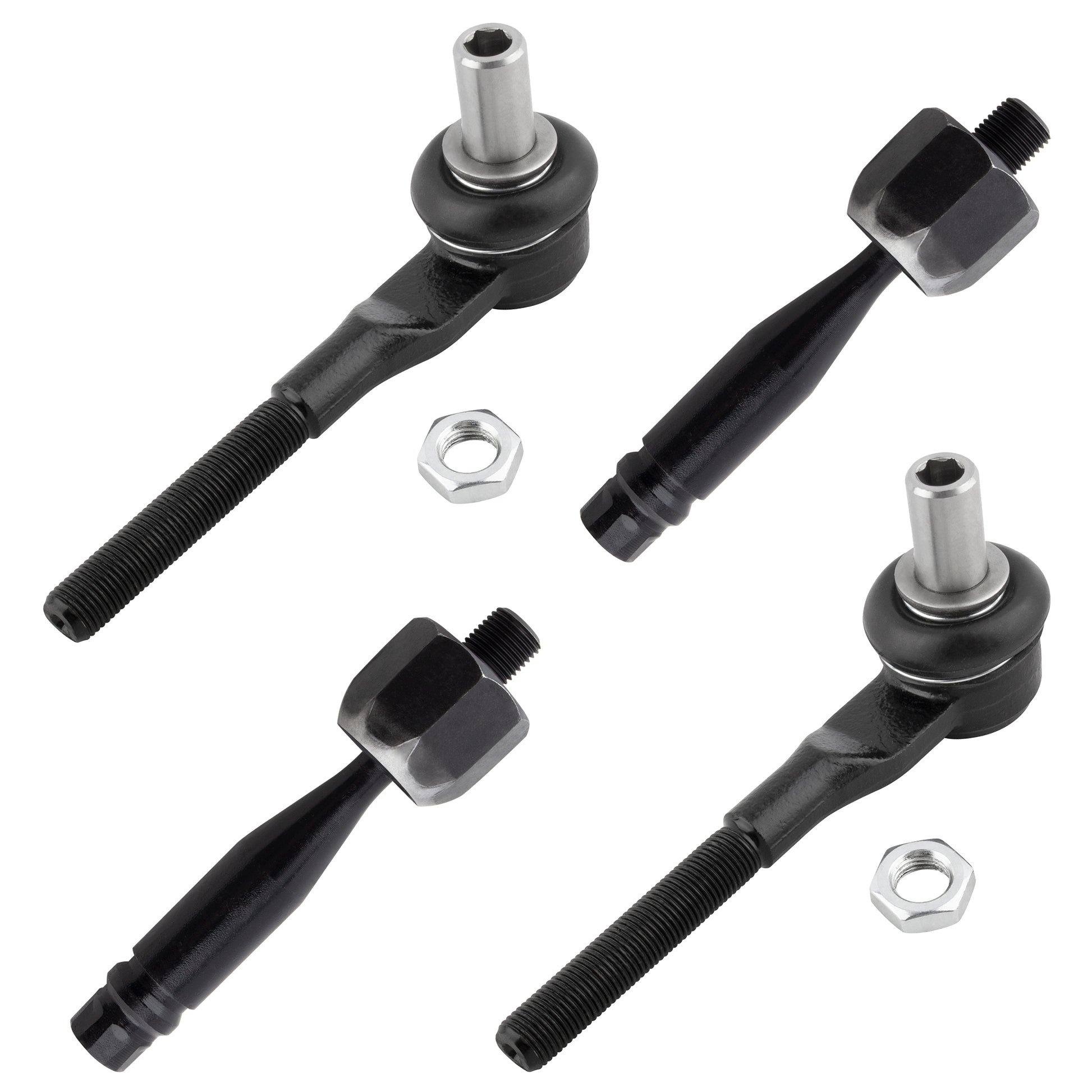 BOXI (Set of 4) Front Driver and Passenger Side Inner and Outer Tie Rod Ends Fit for Audi A6