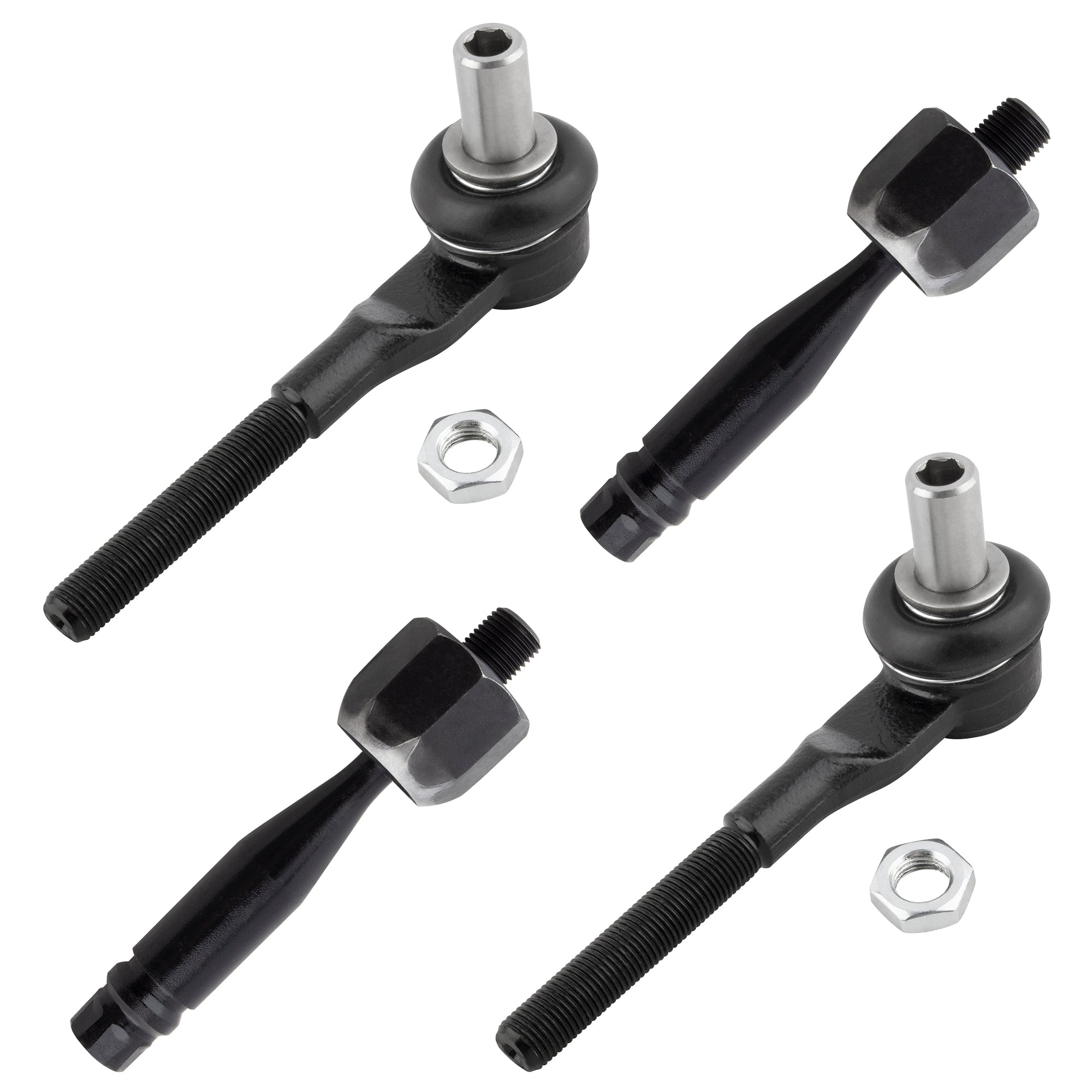 BOXI (Set of 4) Front Driver and Passenger Side Inner and Outer Tie Rod Ends Fit for Audi A6