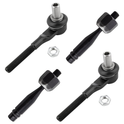 BOXI (Set of 4) Front Driver and Passenger Side Inner and Outer Tie Rod Ends Fit for Audi A6