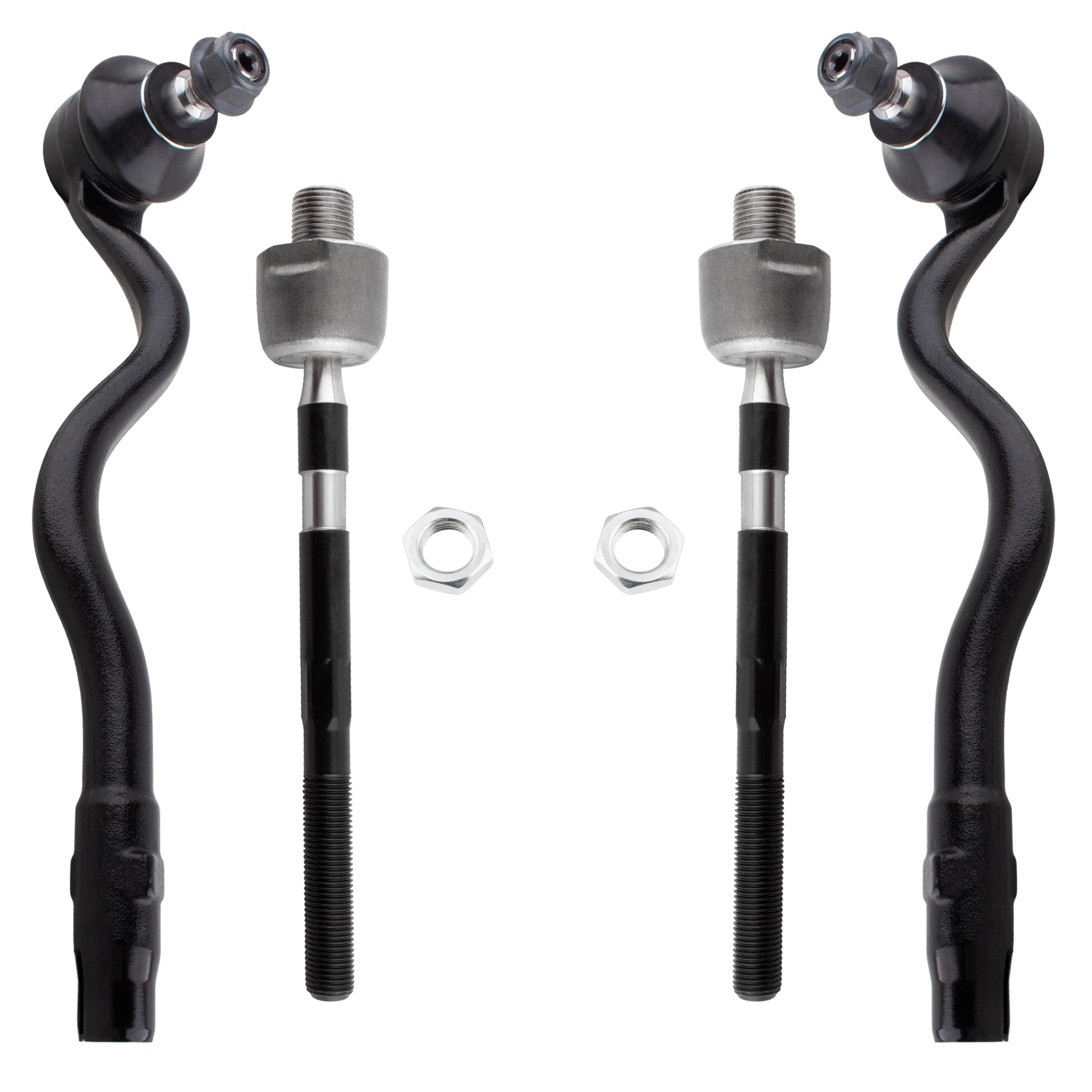 BOXI (Set of 4) Front Inner Outer Tie Rod End Link Fits for BMW 320i 325i 330i 2001-2005
