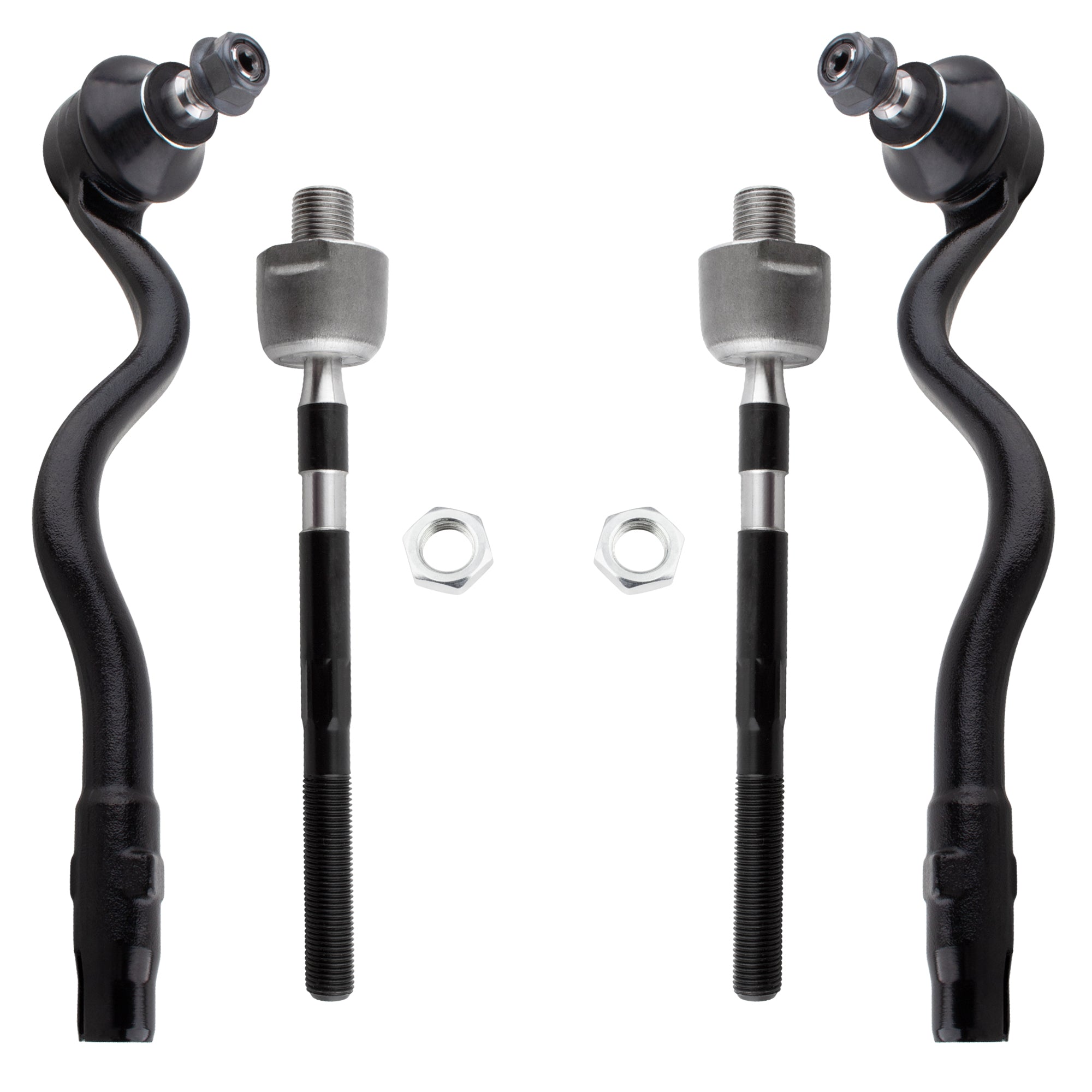 BOXI (Set of 4) Front Inner Outer Tie Rod End Link Fits for BMW 320i 325i 330i 2001-2005