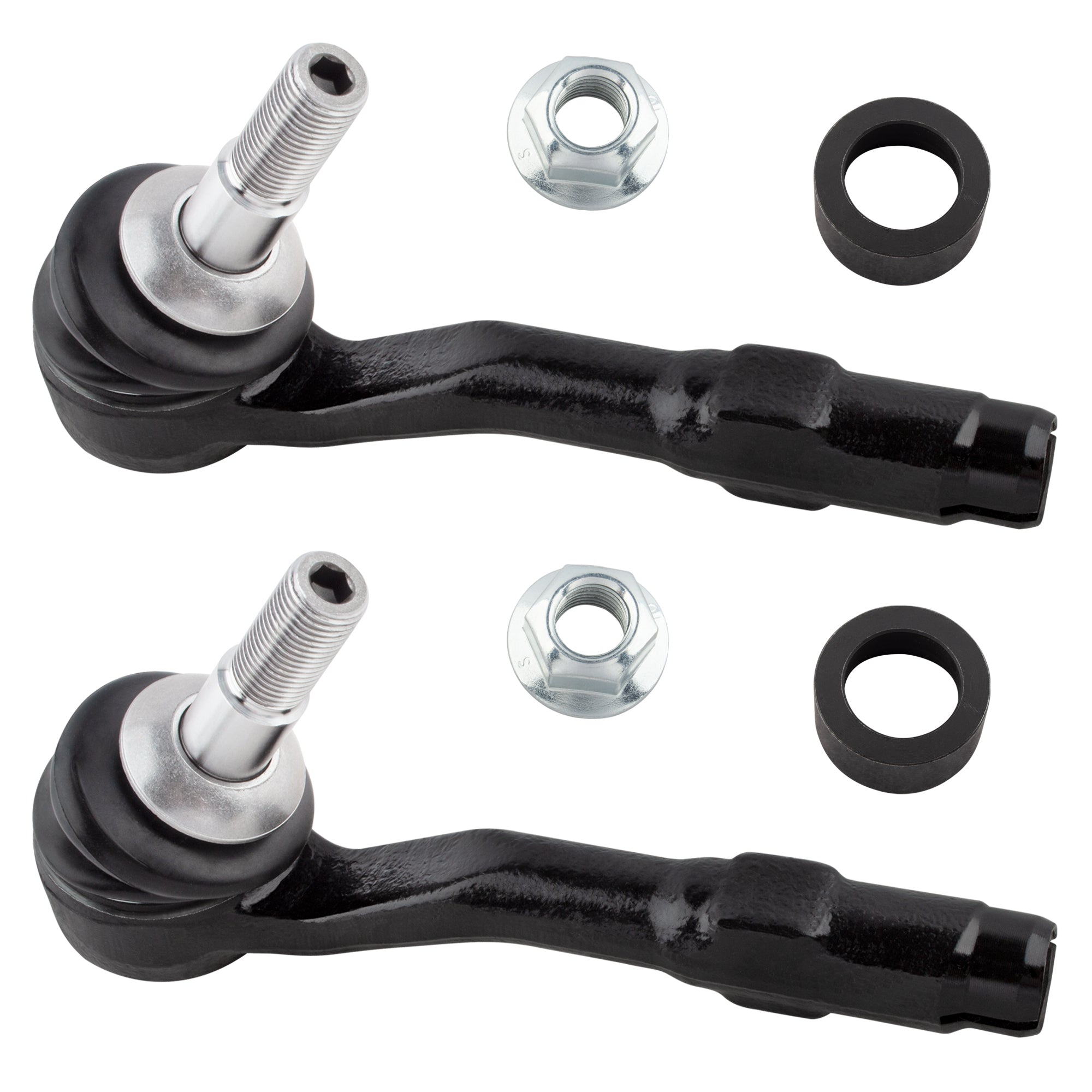 BOXI Front Driver Passenger Side Outer Tie Rod Ends Fit for BMW E60 E65 525i 528i 530i 535i 545i