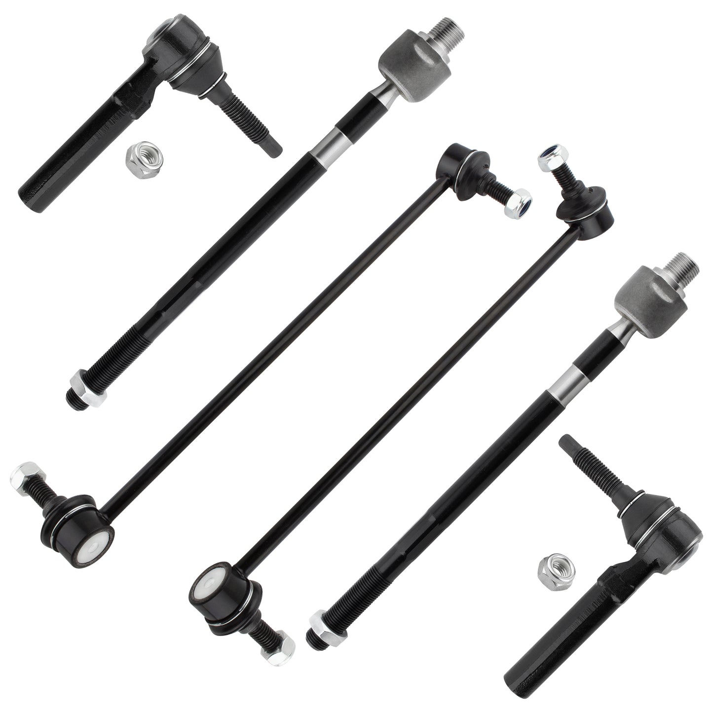 BOXI Front Inner & Outer Tie Rod Stabillizer Sway Bar Links Fit for Buick Enclave