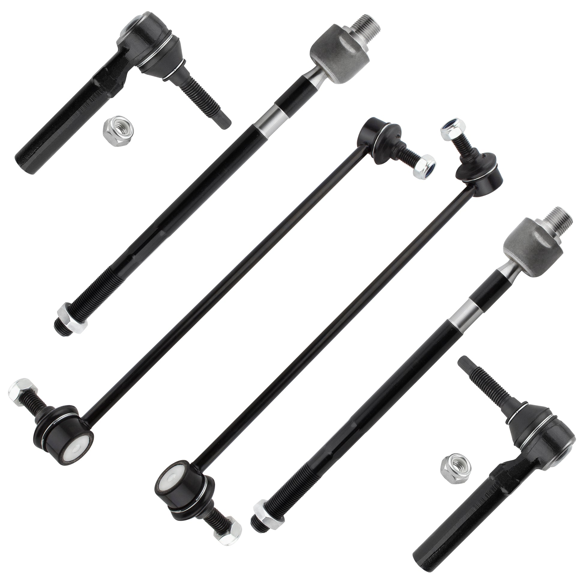 BOXI Front Inner & Outer Tie Rod Stabillizer Sway Bar Links Fit for Buick Enclave