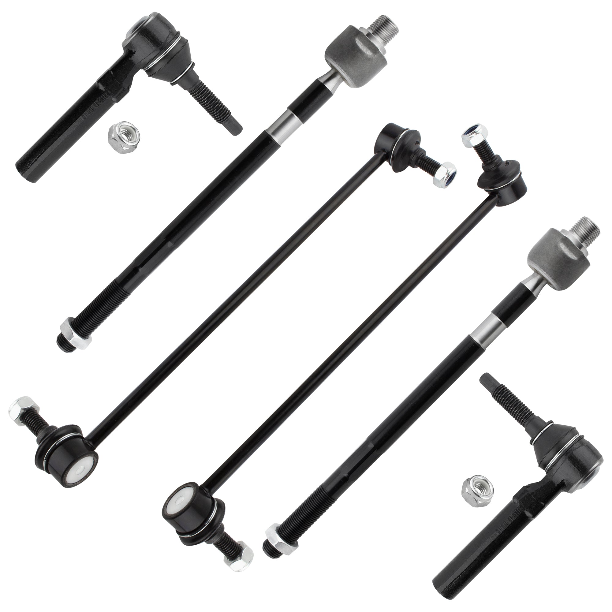 BOXI Front Inner & Outer Tie Rod Stabillizer Sway Bar Links Fit for Buick Enclave