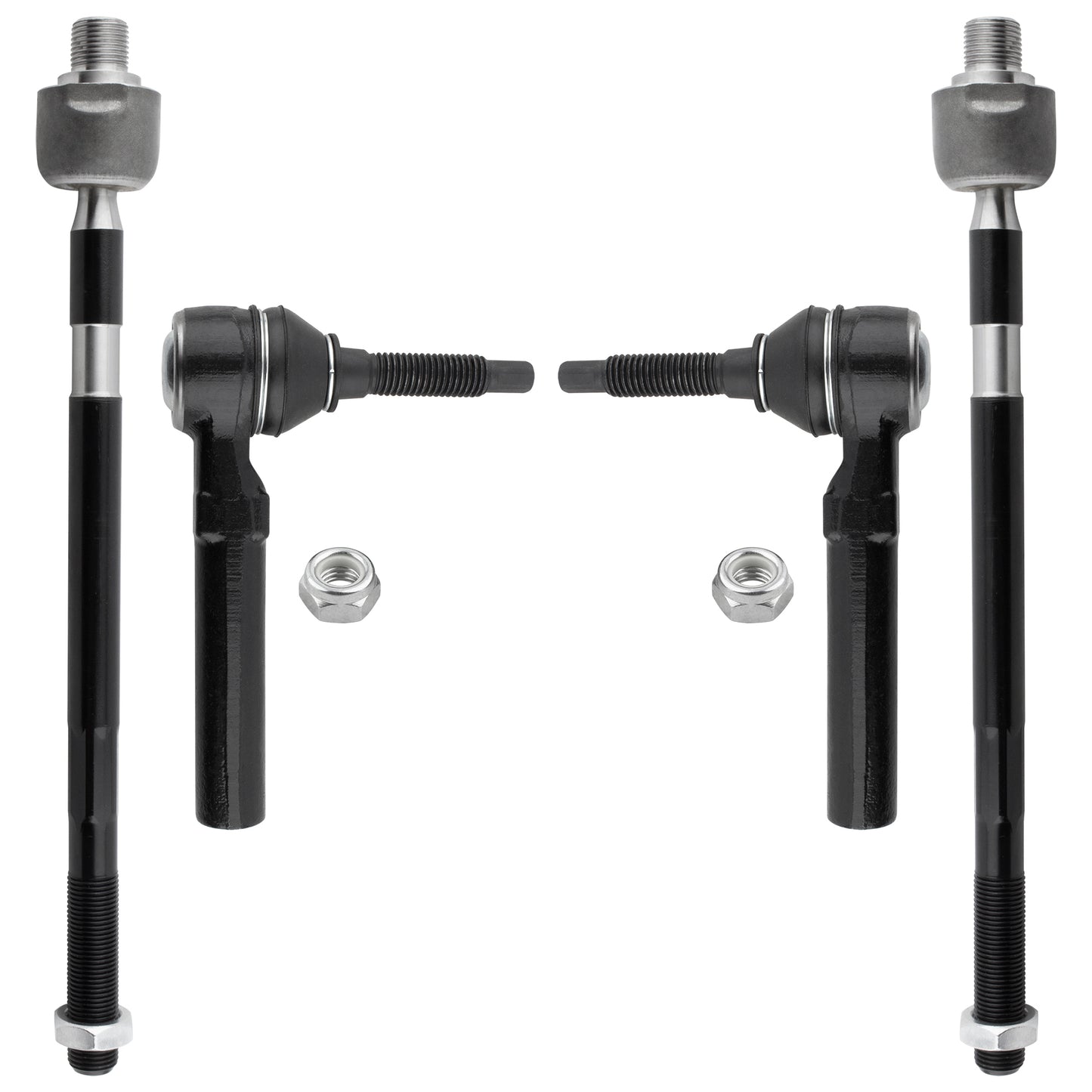 BOXI (Set of 4) Front Inner & Outer Tie Rods Fit for Buick Enclave 2008-2017