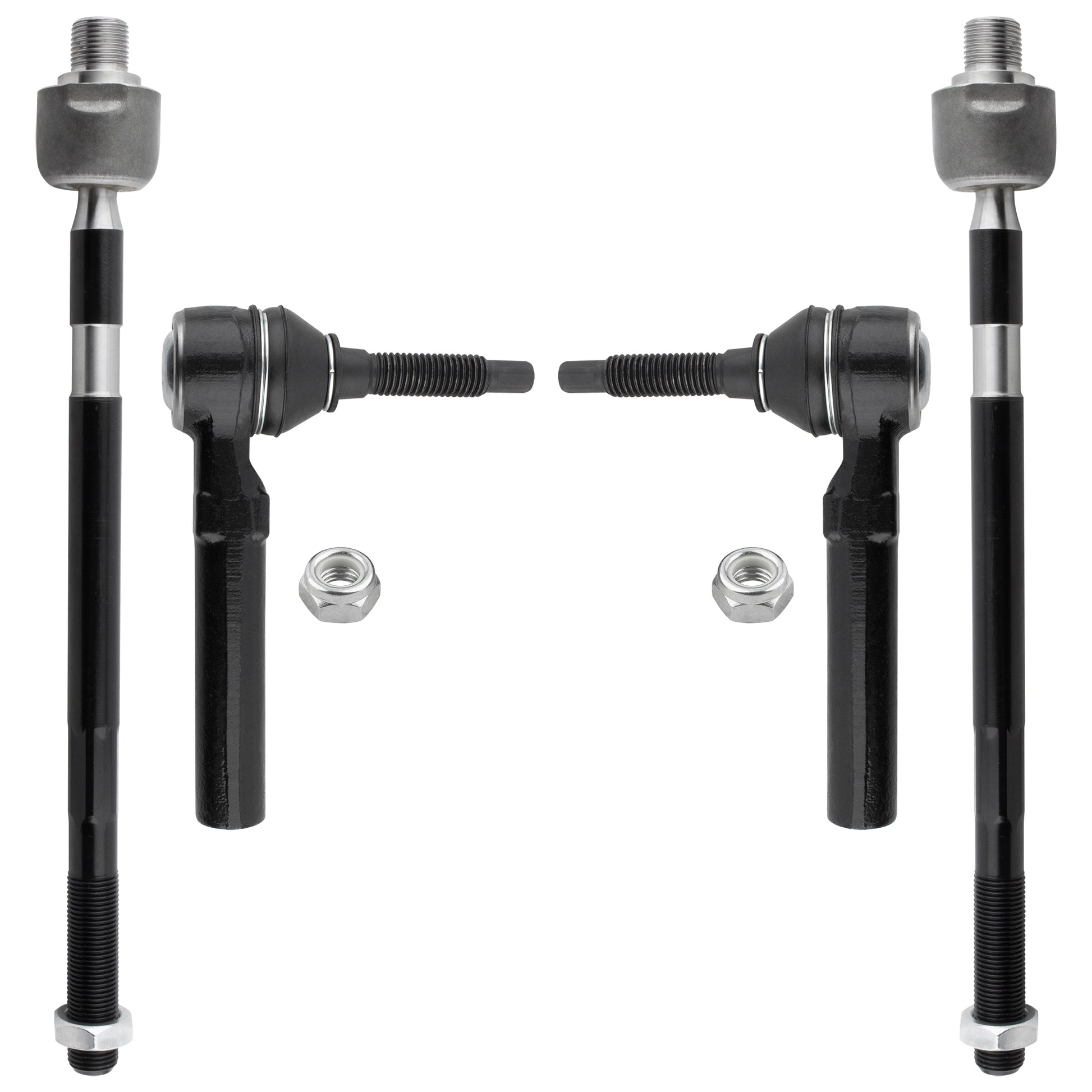 BOXI (Set of 4) Front Inner & Outer Tie Rods Fit for Buick Enclave 2008-2017