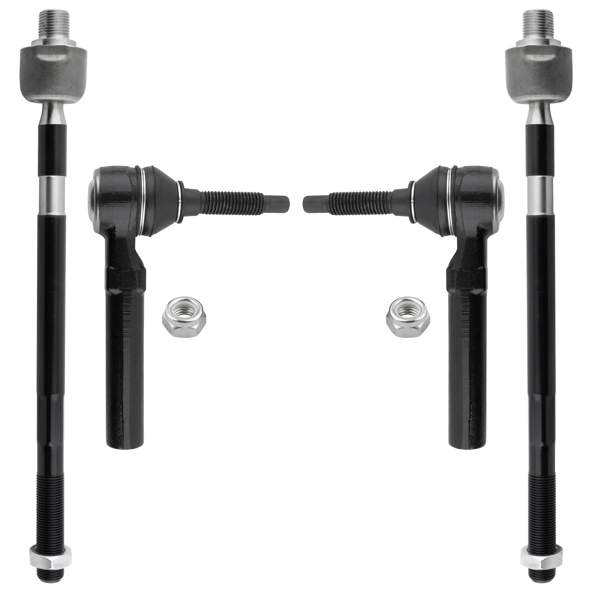 BOXI (Set of 4) Front Inner & Outer Tie Rods Fit for Buick Enclave 2008-2017