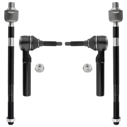 BOXI (Set of 4) Front Inner & Outer Tie Rods Fit for Buick Enclave 2008-2017