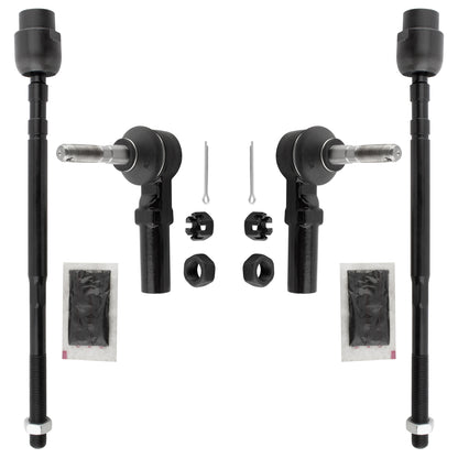 BOXI (Set of 4) Front Left and Right Inner + Outer Tie Rod Steering Linkage Fit for Buick Regal