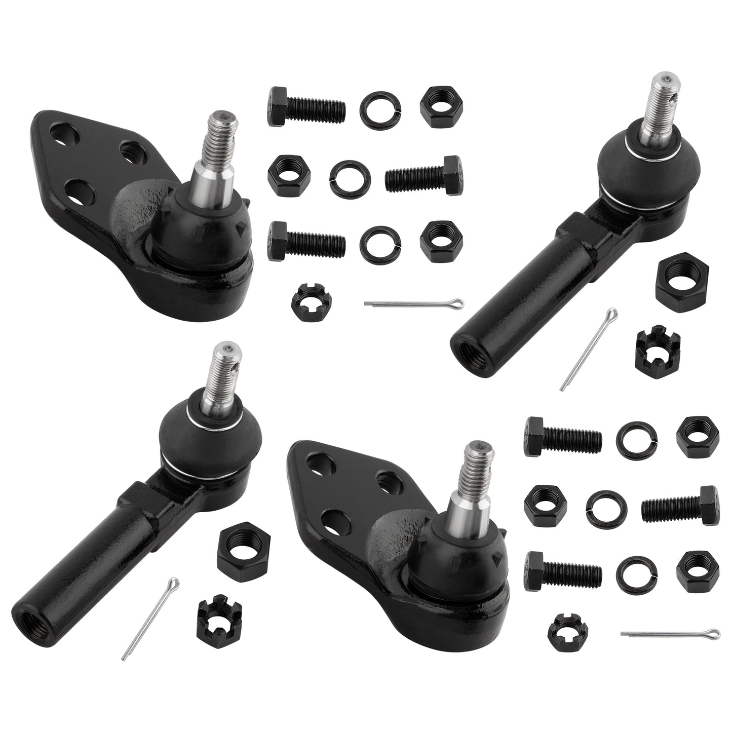 BOXI (2) Front Lower Ball Joints + (2) Front Outer Tie Rod Ends Fit for Buick Electra 1985-1989