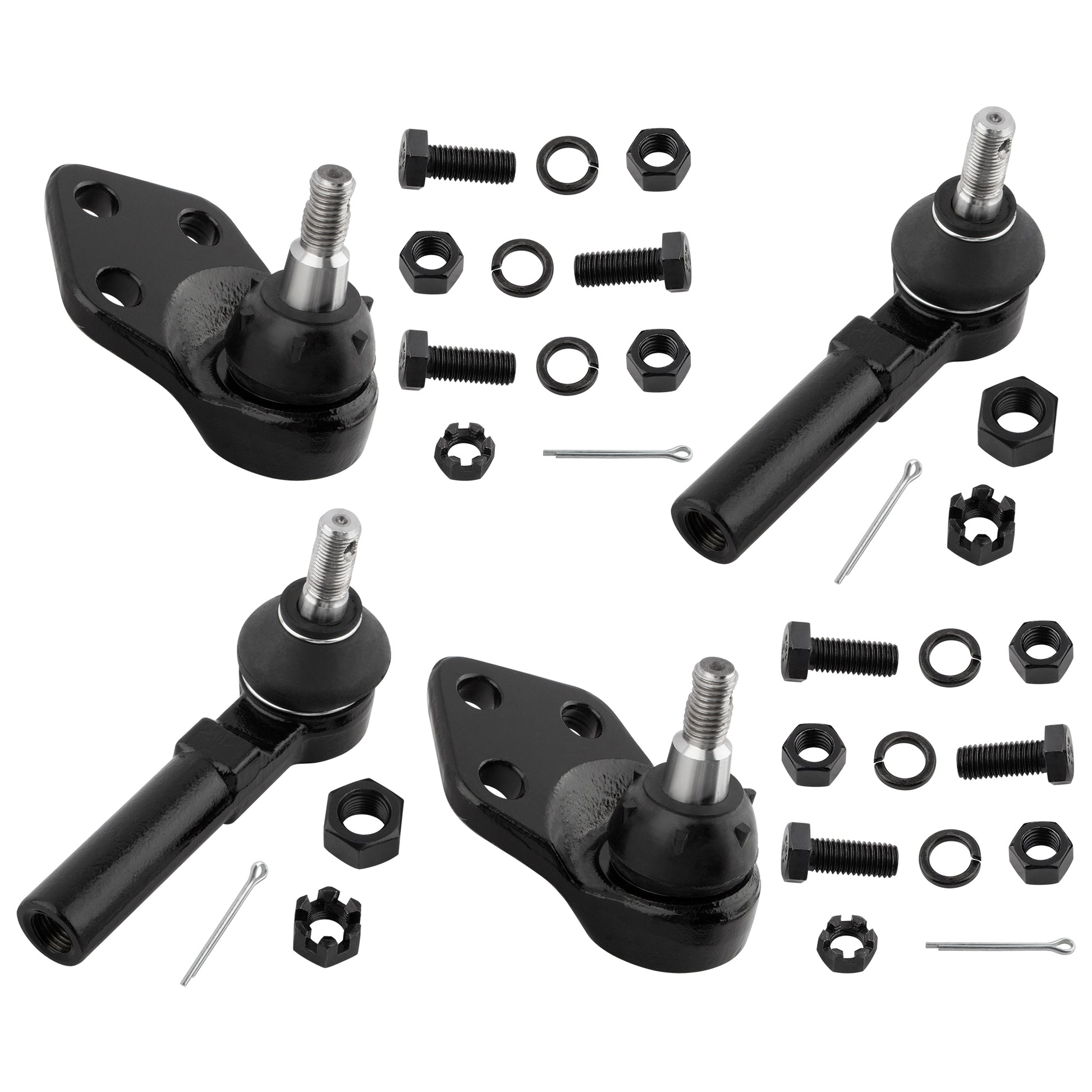 BOXI (2) Front Lower Ball Joints + (2) Front Outer Tie Rod Ends Fit for Buick Electra 1985-1989