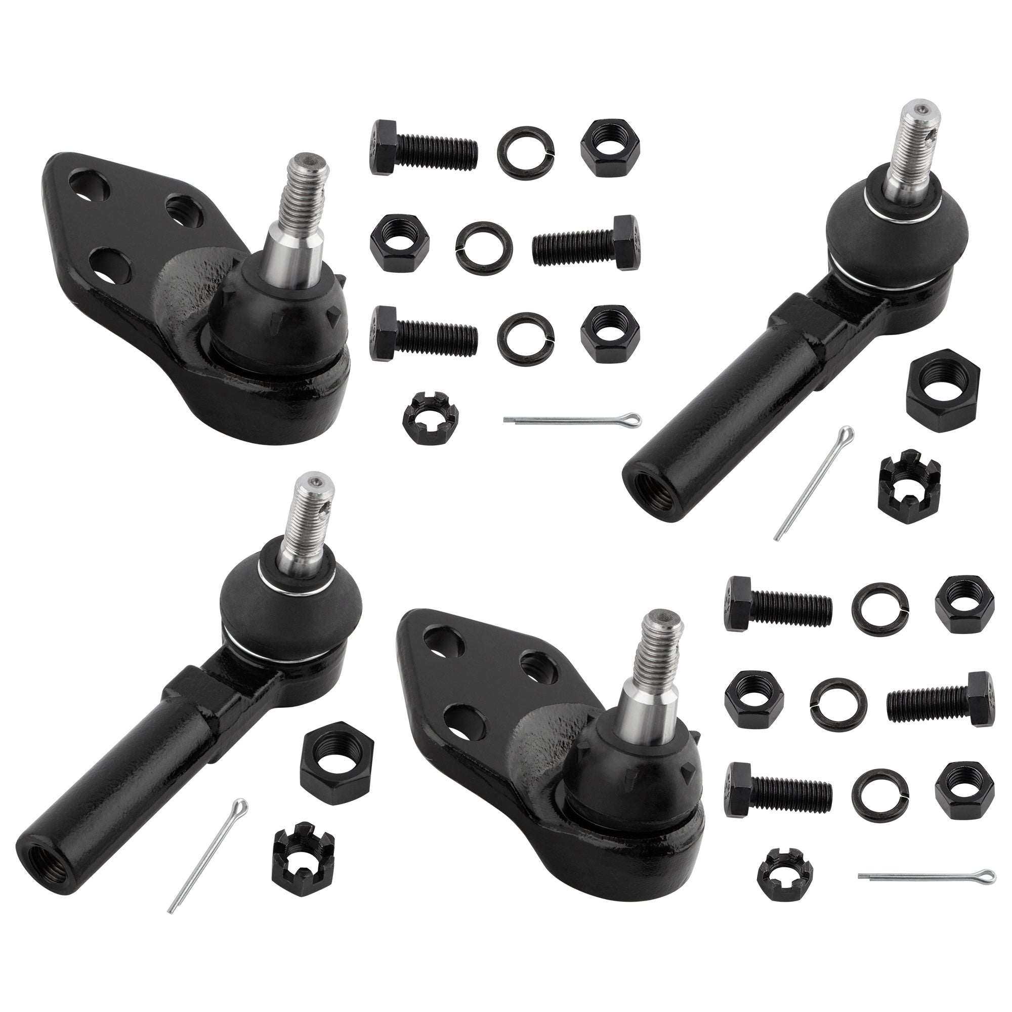 BOXI (2) Front Lower Ball Joints + (2) Front Outer Tie Rod Ends Fit for Buick Electra 1985-1989