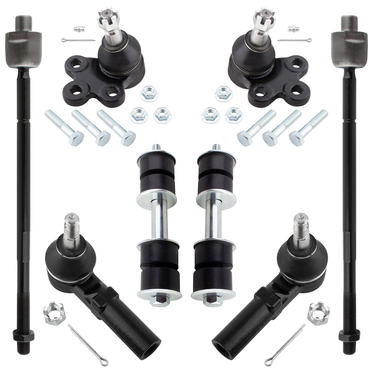 BOXI 8pcs K5333 ES3452 EV260 K5255 Front Inner Outer Tie Rod Sway Bar Link Lower Ball Joint