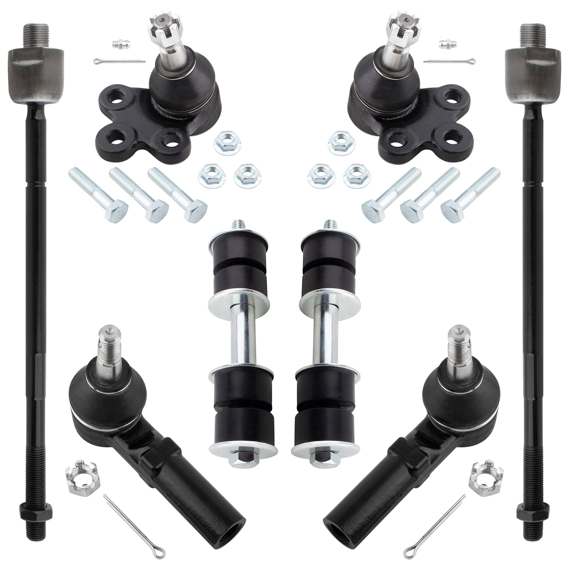 BOXI 8pcs K5333 ES3452 EV260 K5255 Front Inner Outer Tie Rod Sway Bar Link Lower Ball Joint