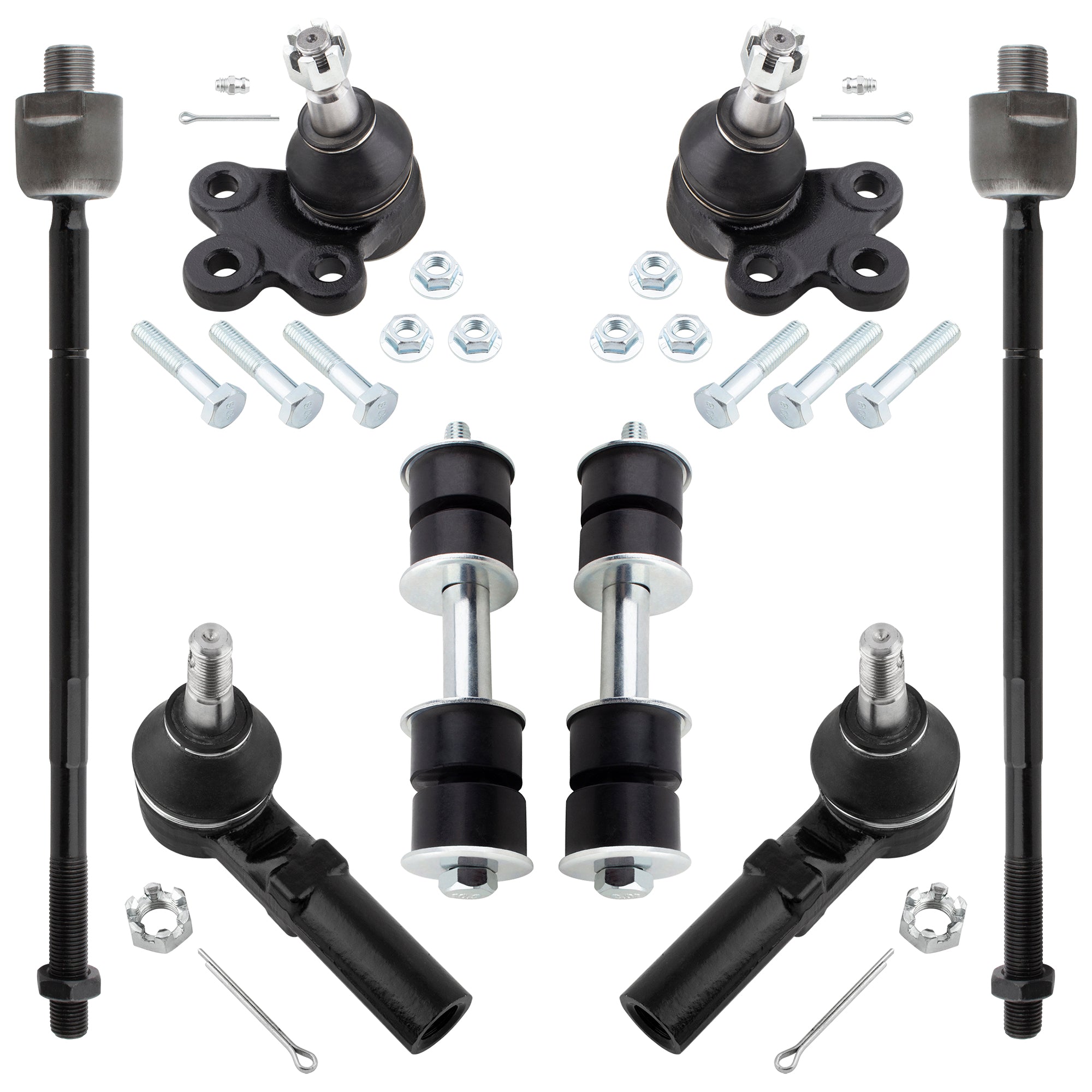 BOXI 8pcs K5333 ES3452 EV260 K5255 Front Inner Outer Tie Rod Sway Bar Link Lower Ball Joint