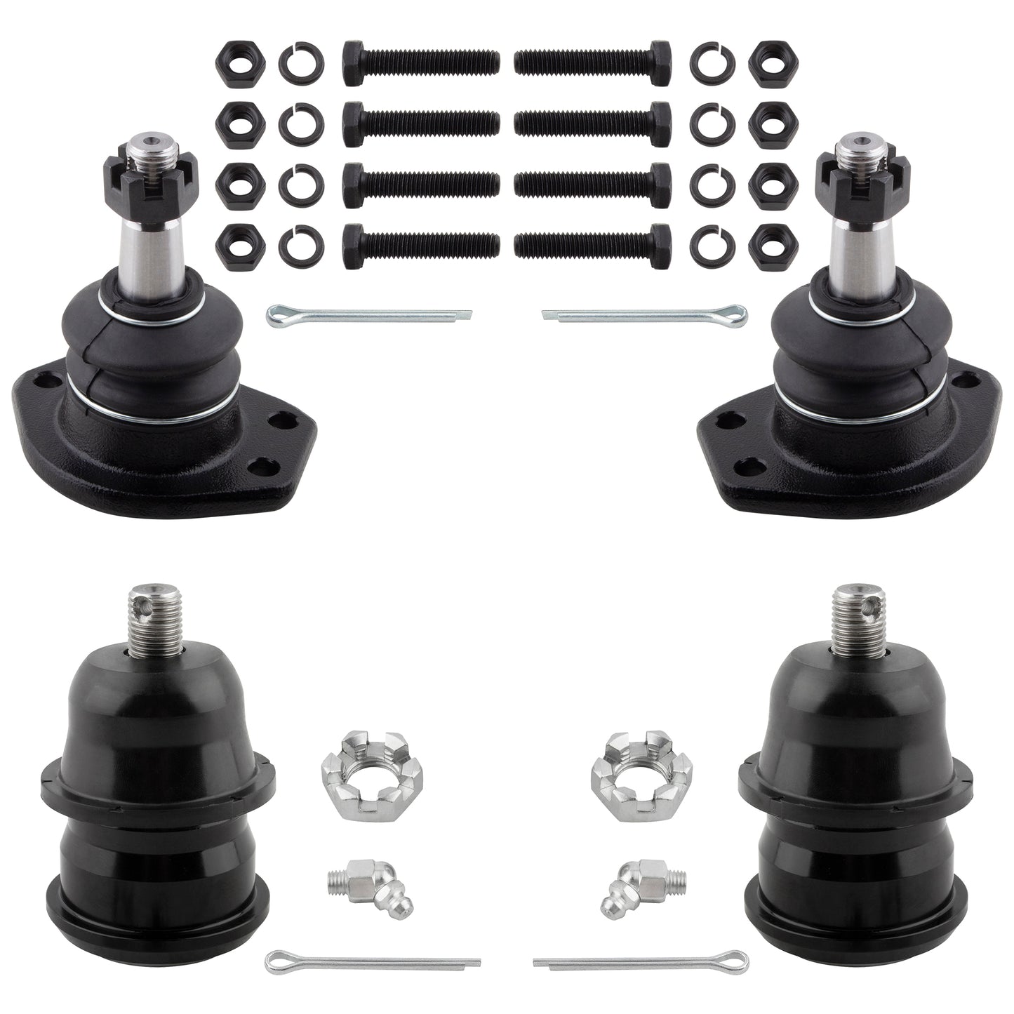 BOXI (Set of 4) Front Upper Lower Ball Joints Fits for Buick Skylark for Chevrolet Chevelle El