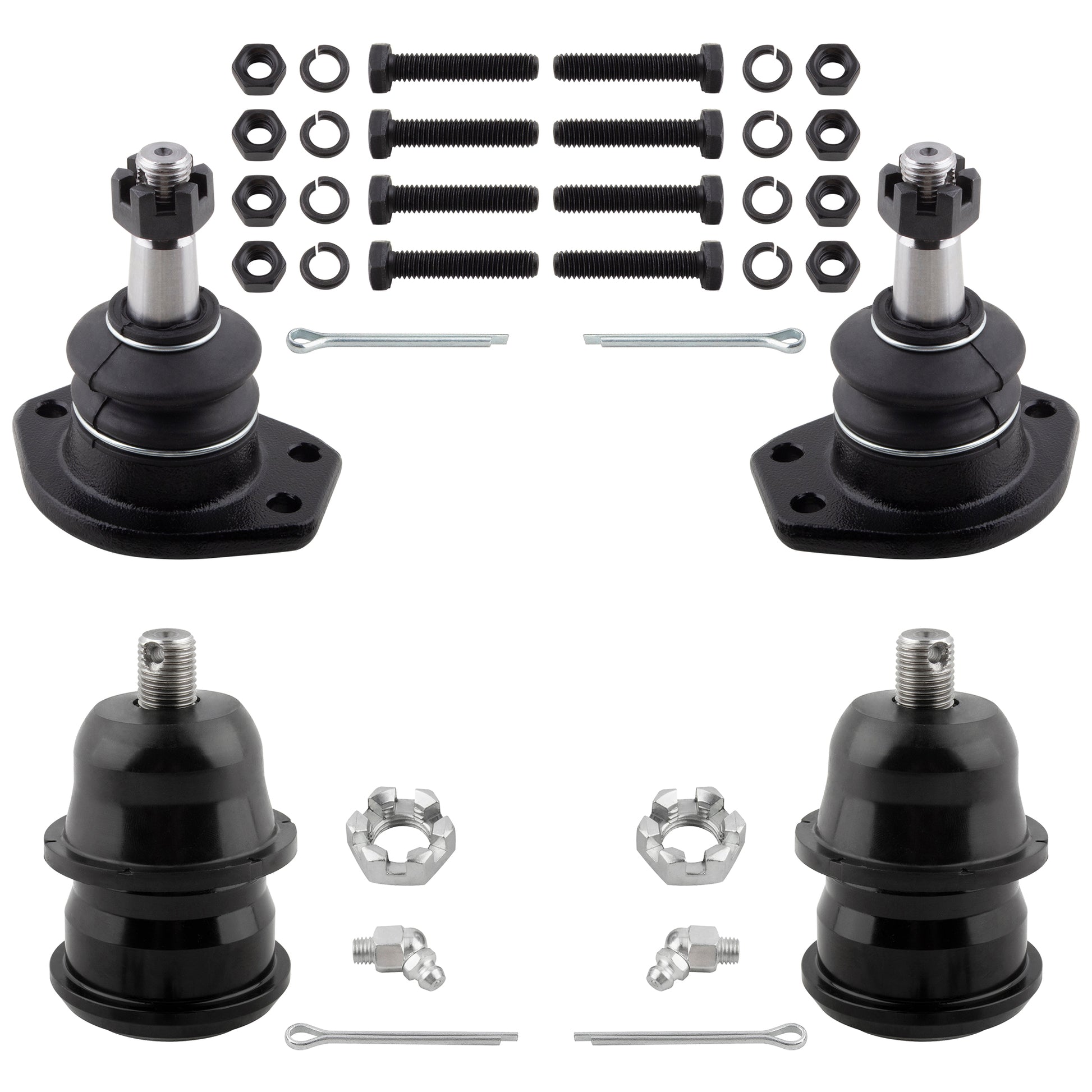 BOXI (Set of 4) Front Upper Lower Ball Joints Fits for Buick Skylark for Chevrolet Chevelle El
