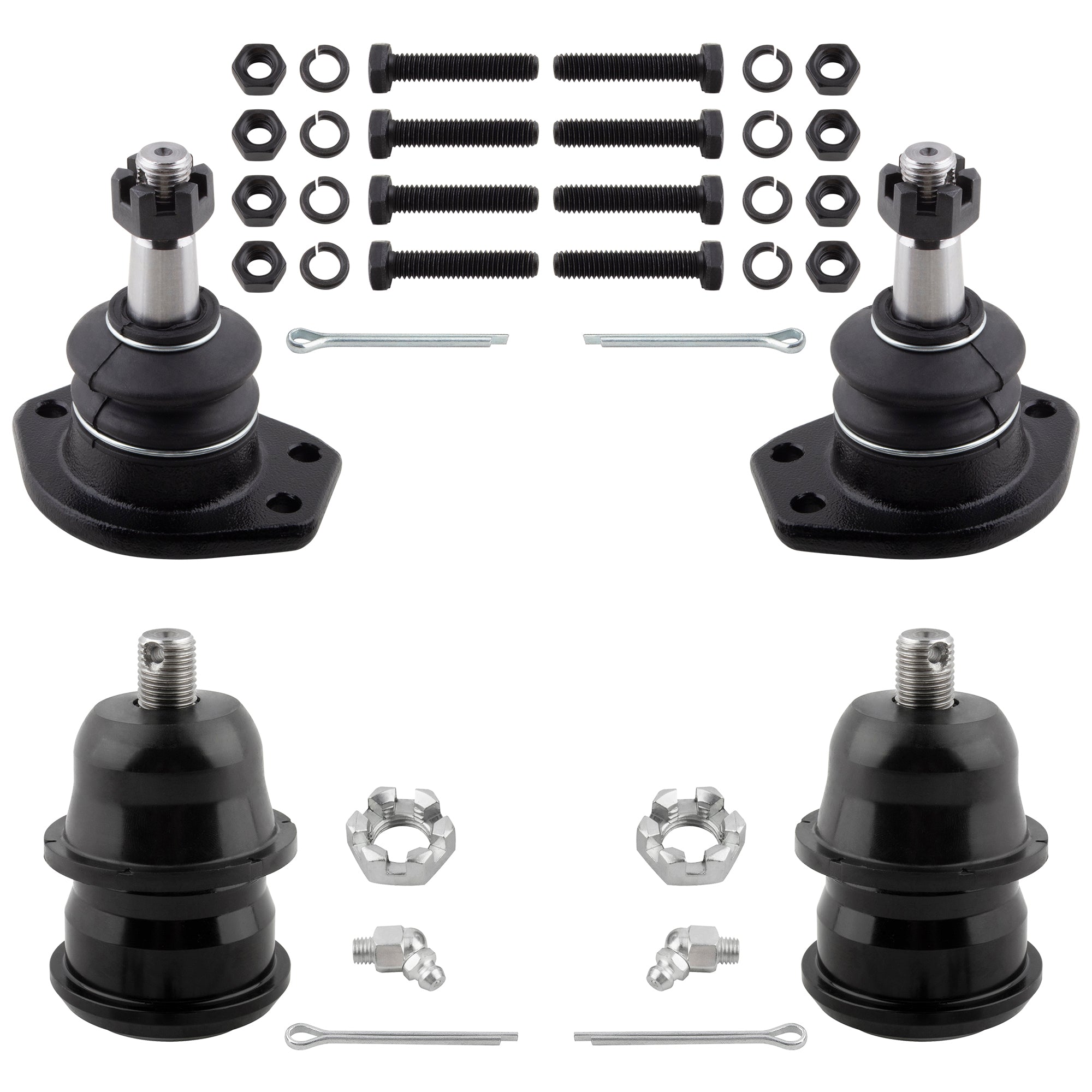 BOXI (Set of 4) Front Upper Lower Ball Joints Fits for Buick Skylark for Chevrolet Chevelle El