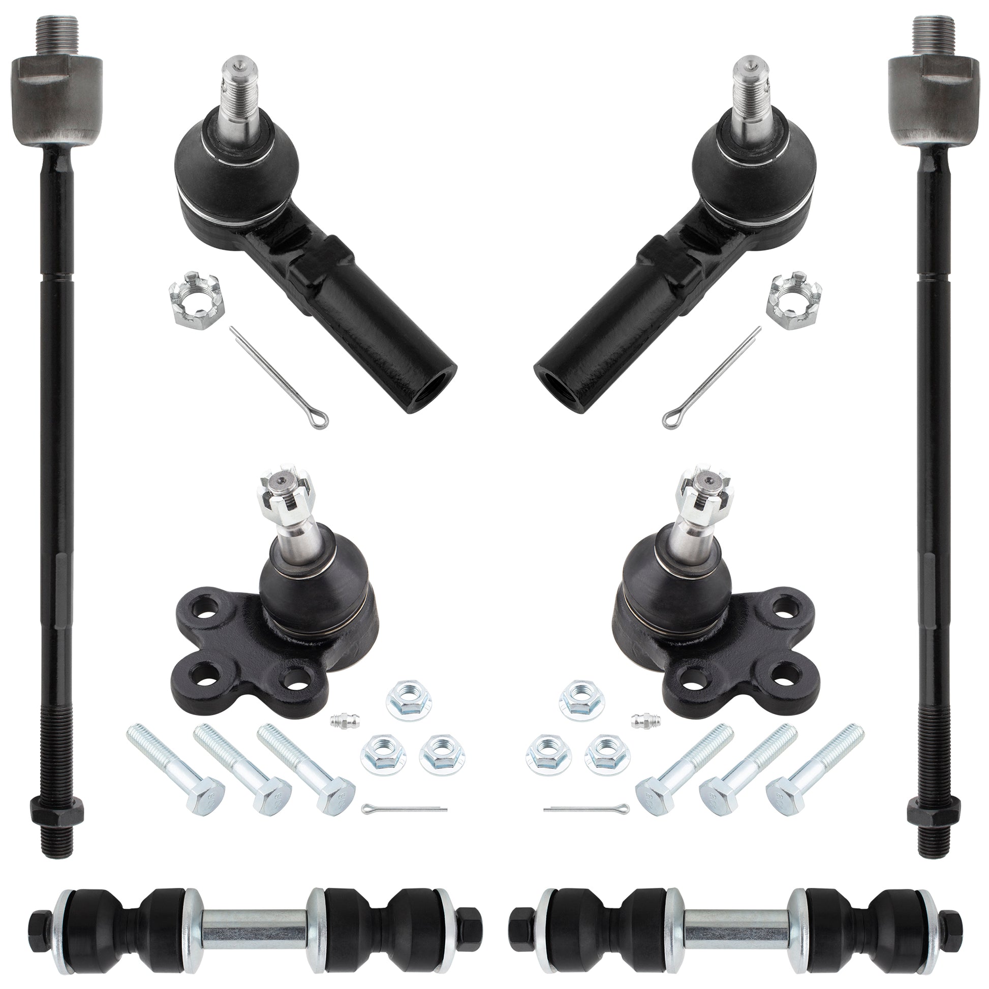 BOXI 8pcs Front Inner Outer Tie Rods Sway Bars Lower Ball Joints Fits for Buick Park Avenue