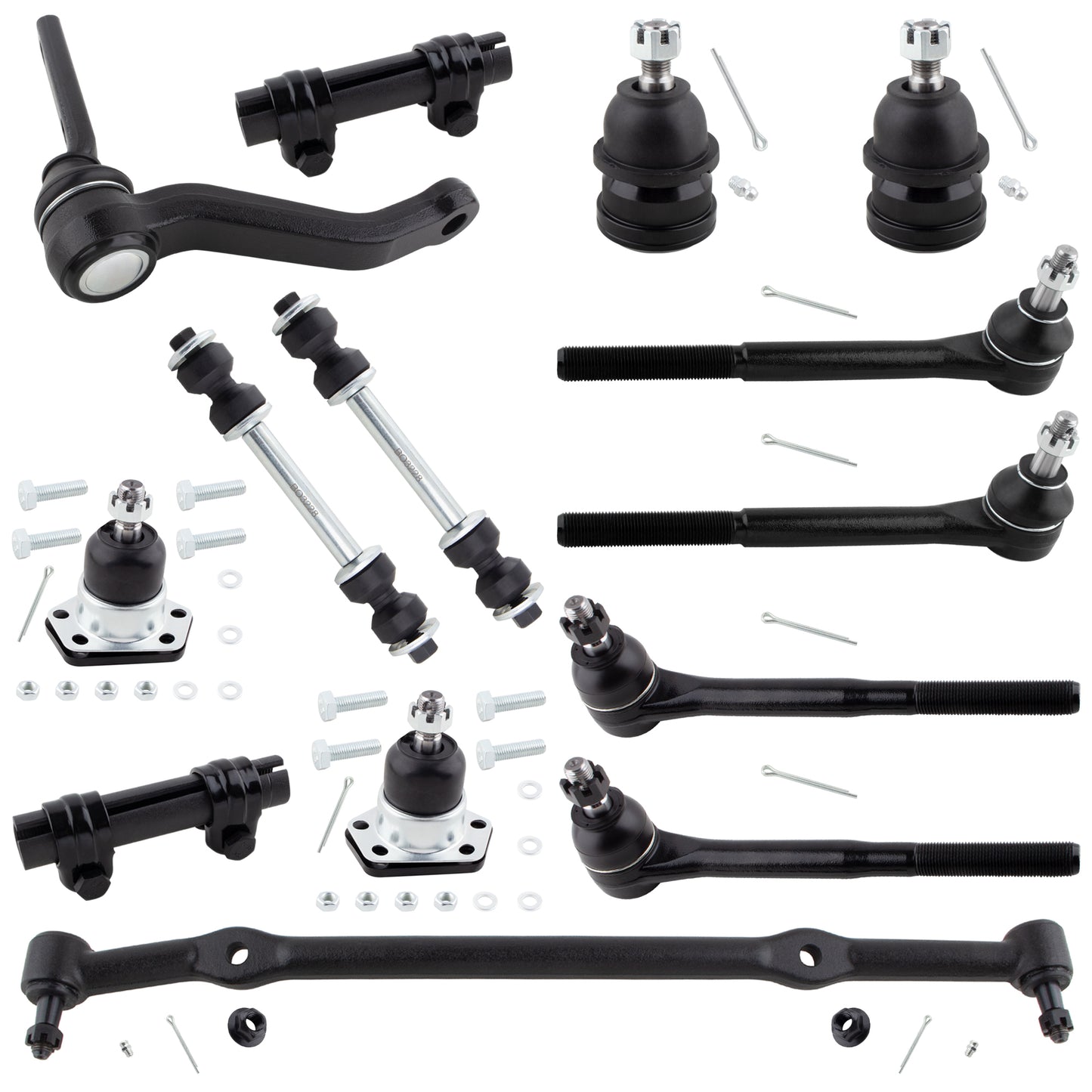 BOXI 14pcs Front Ball Joints Tie Rods Sway Bars Idler Arm Kit Fits for Buick Regal for Chevrolet