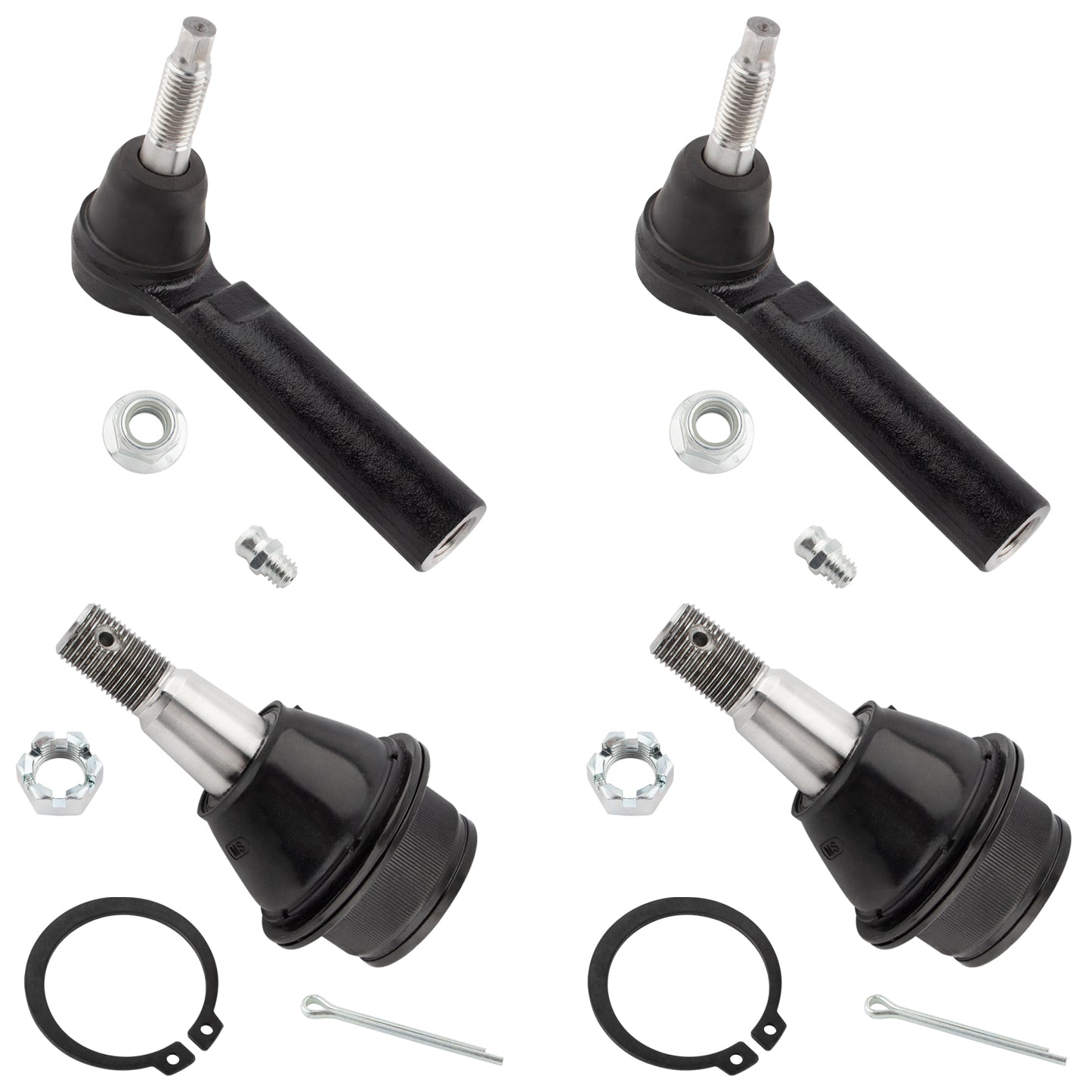 BOXI (Set of 4) Front Outer Tie Rod Ends Lower Ball Joint Fit for Cadillac Escalade EXT ESV