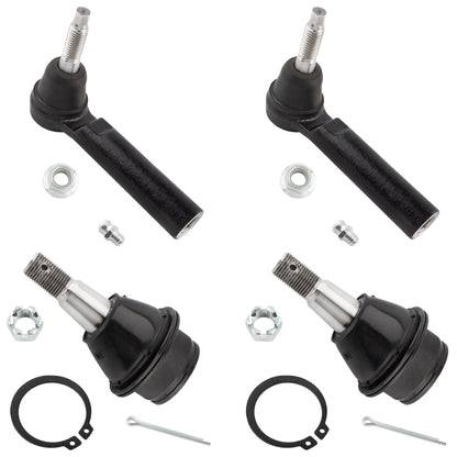 BOXI (Set of 4) Front Outer Tie Rod Ends Lower Ball Joint Fit for Cadillac Escalade EXT ESV