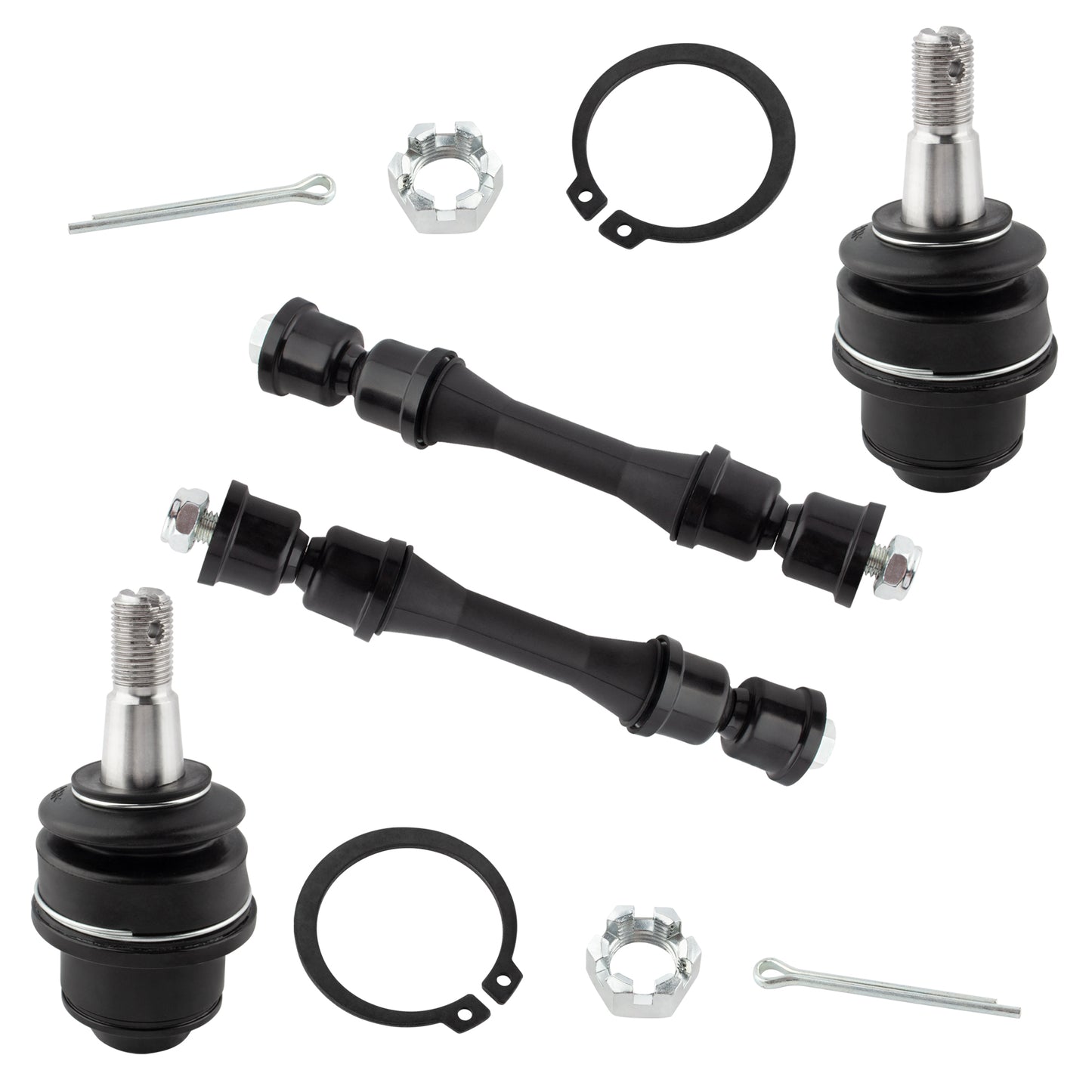 BOXI (Set of 4) Front Lower Ball Joints + Sway Bar Links Fit for Cadillac Escalade ESV EXT