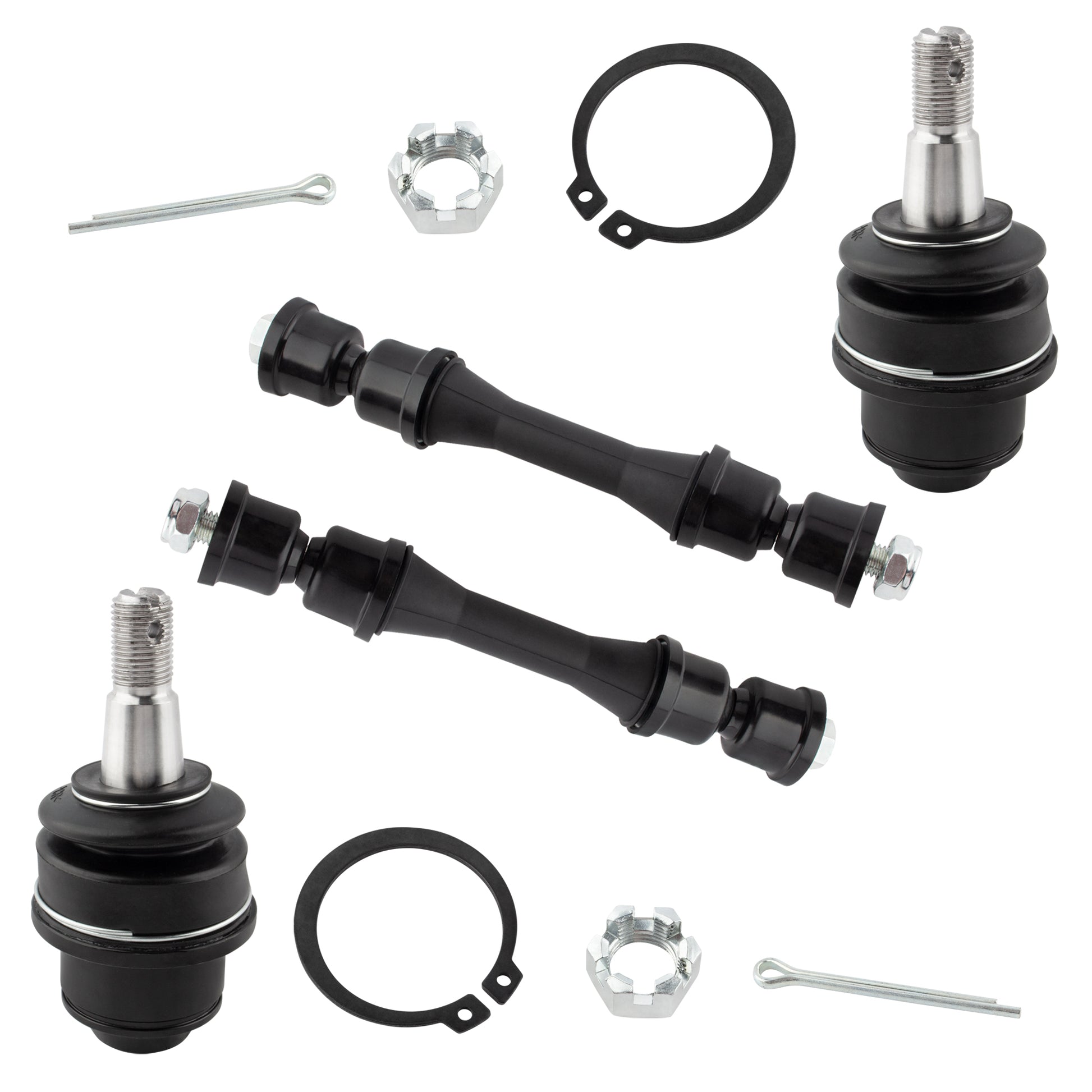 BOXI (Set of 4) Front Lower Ball Joints + Sway Bar Links Fit for Cadillac Escalade ESV EXT