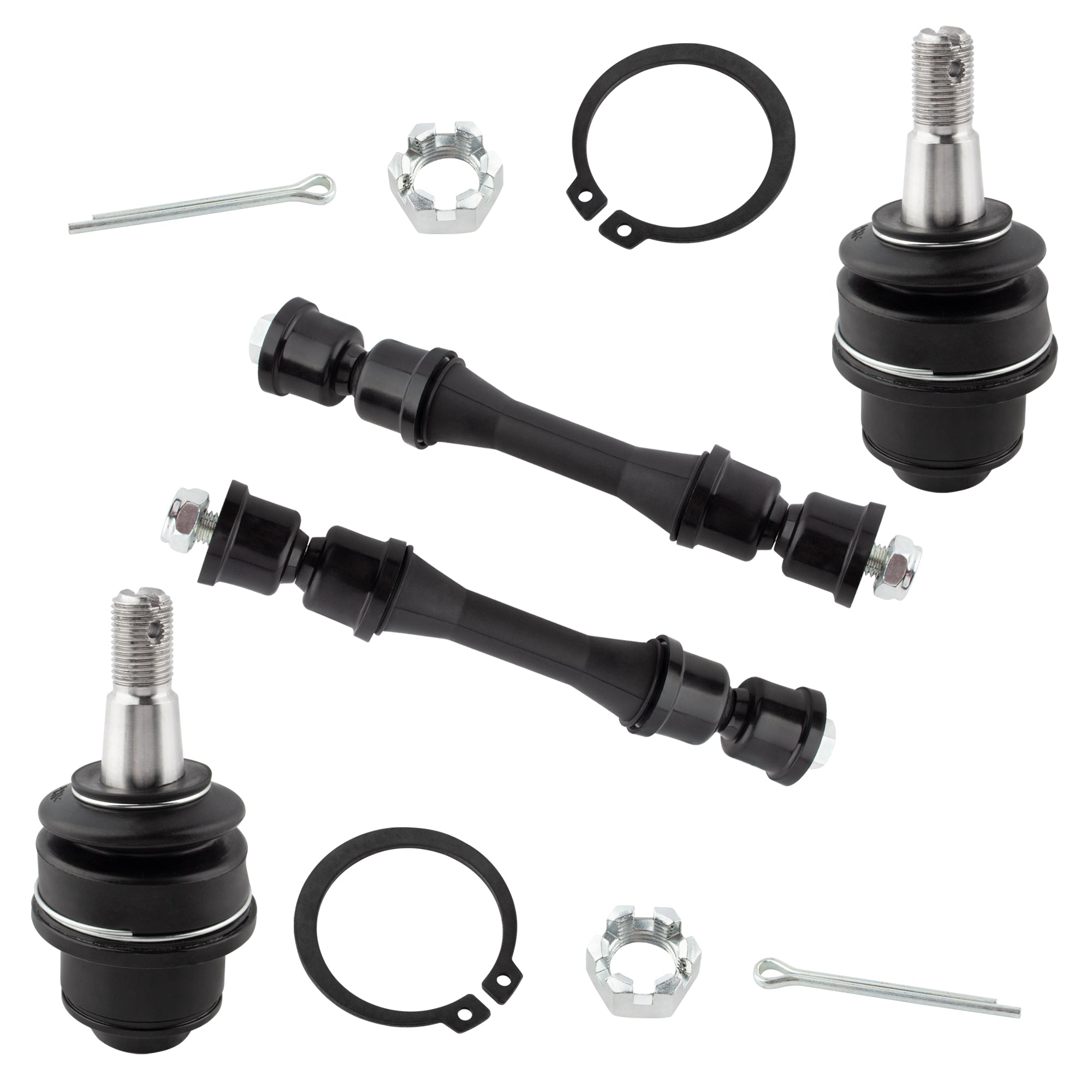 BOXI (Set of 4) Front Lower Ball Joints + Sway Bar Links Fit for Cadillac Escalade ESV EXT