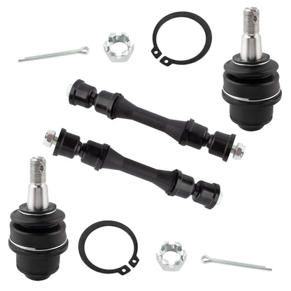 BOXI (Set of 4) Front Lower Ball Joints + Sway Bar Links Fit for Cadillac Escalade ESV EXT