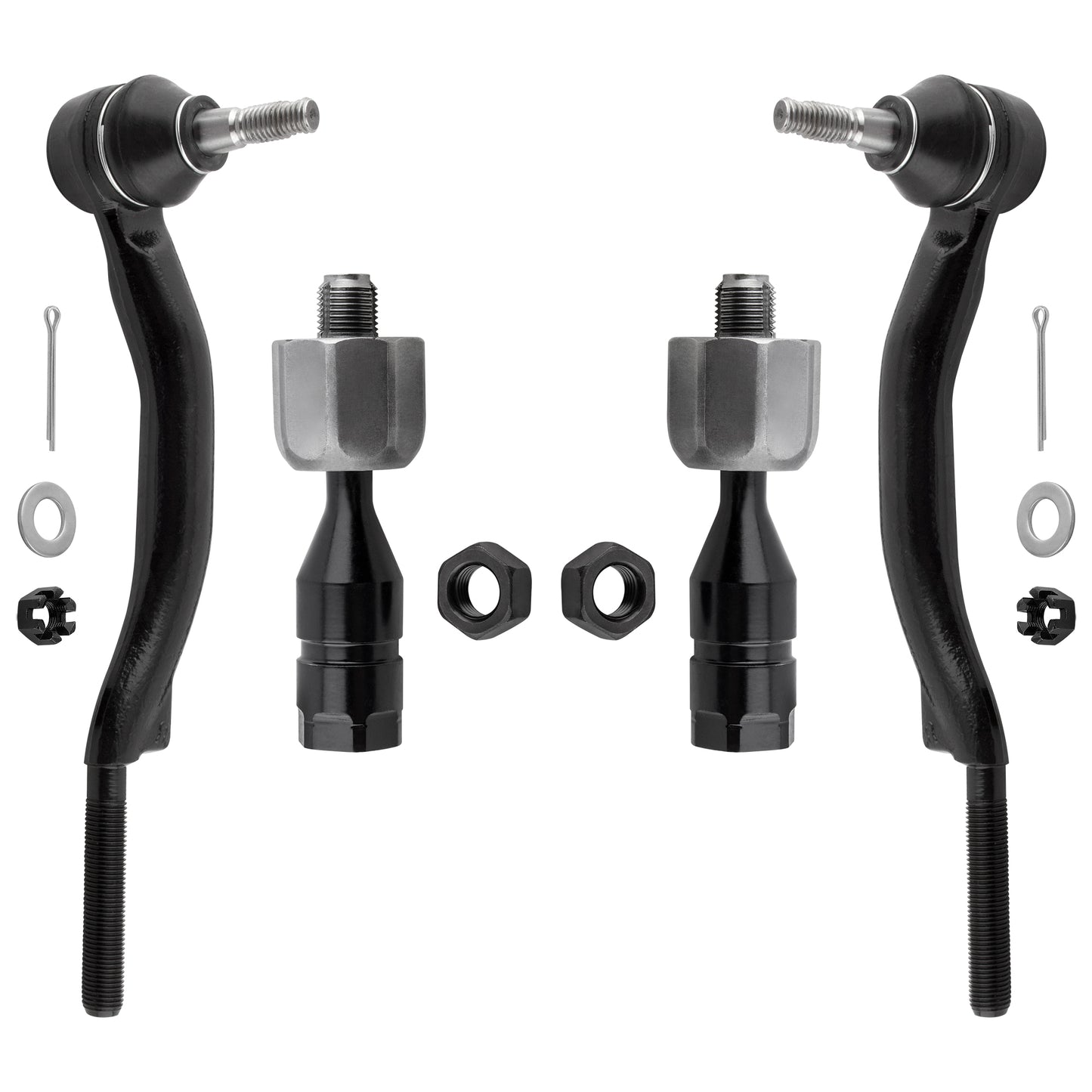 BOXI (Set of 4) Front Inner & Outer Tie Rod End Links Fit for Cadillac CTS AWD 2008 2009 2010 2011