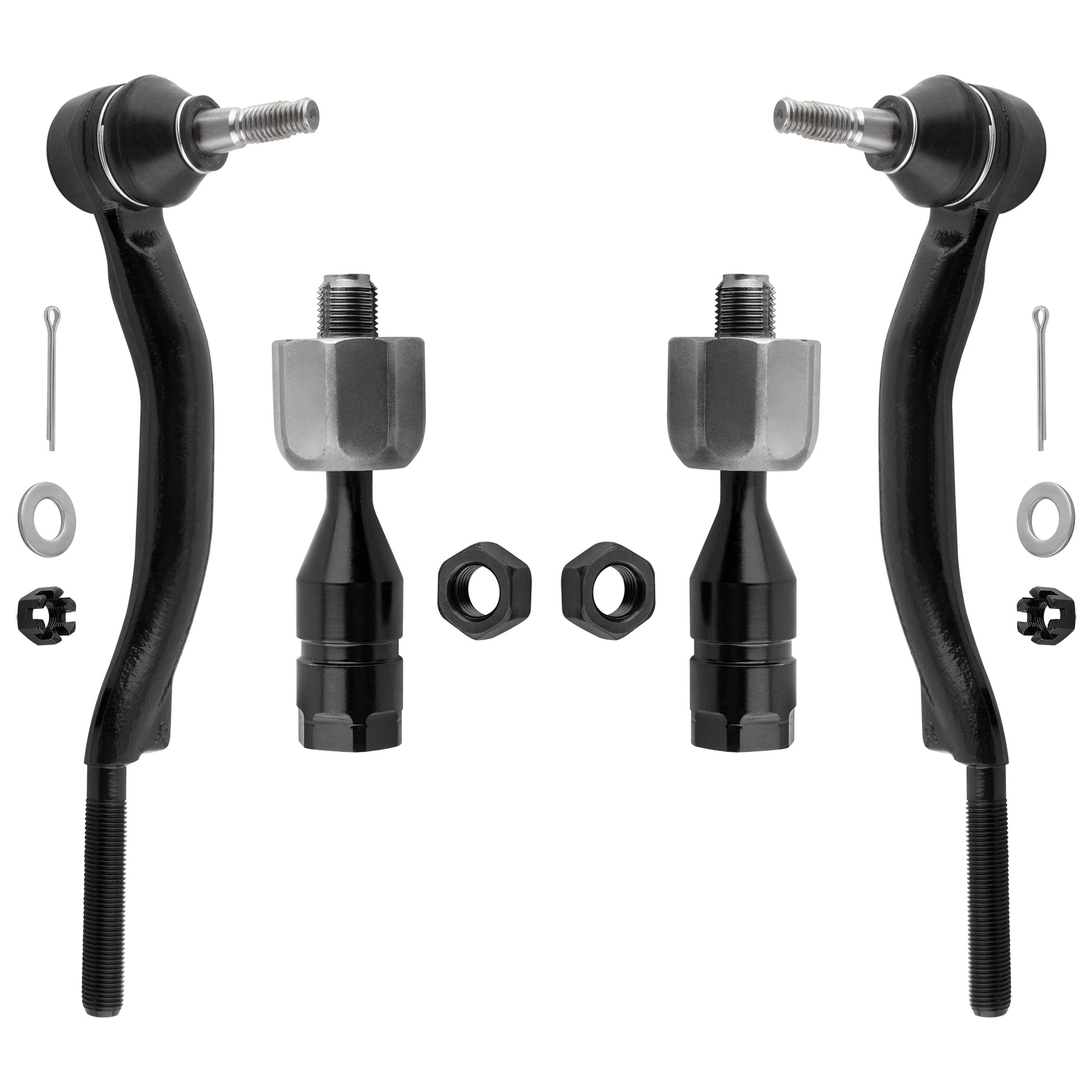 BOXI (Set of 4) Front Inner & Outer Tie Rod End Links Fit for Cadillac CTS AWD 2008 2009 2010 2011