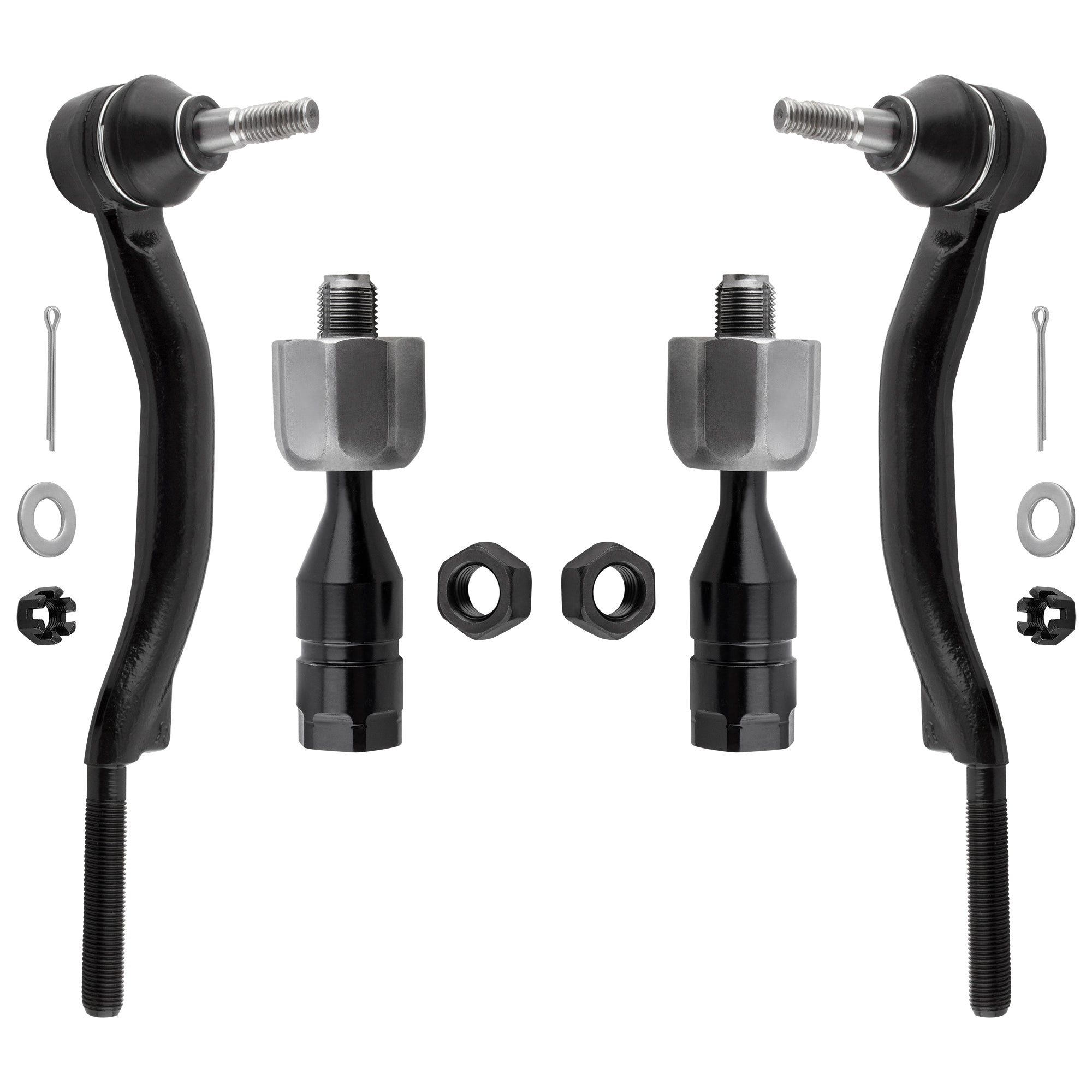 BOXI (Set of 4) Front Inner & Outer Tie Rod End Links Fit for Cadillac CTS AWD 2008 2009 2010 2011