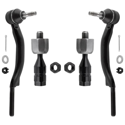 BOXI (Set of 4) Front Inner & Outer Tie Rod End Links Fit for Cadillac CTS AWD 2008 2009 2010 2011