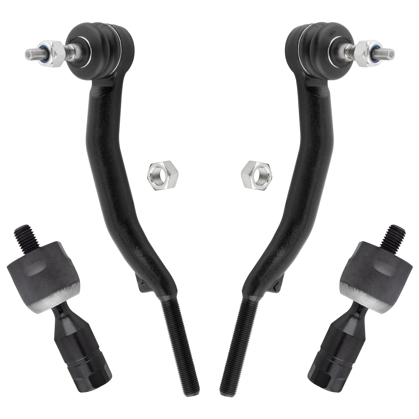 BOXI (Set of 4) Front Inner & Outer Left & Right Side Tie Rods Ends Links Driver Side & Passenger