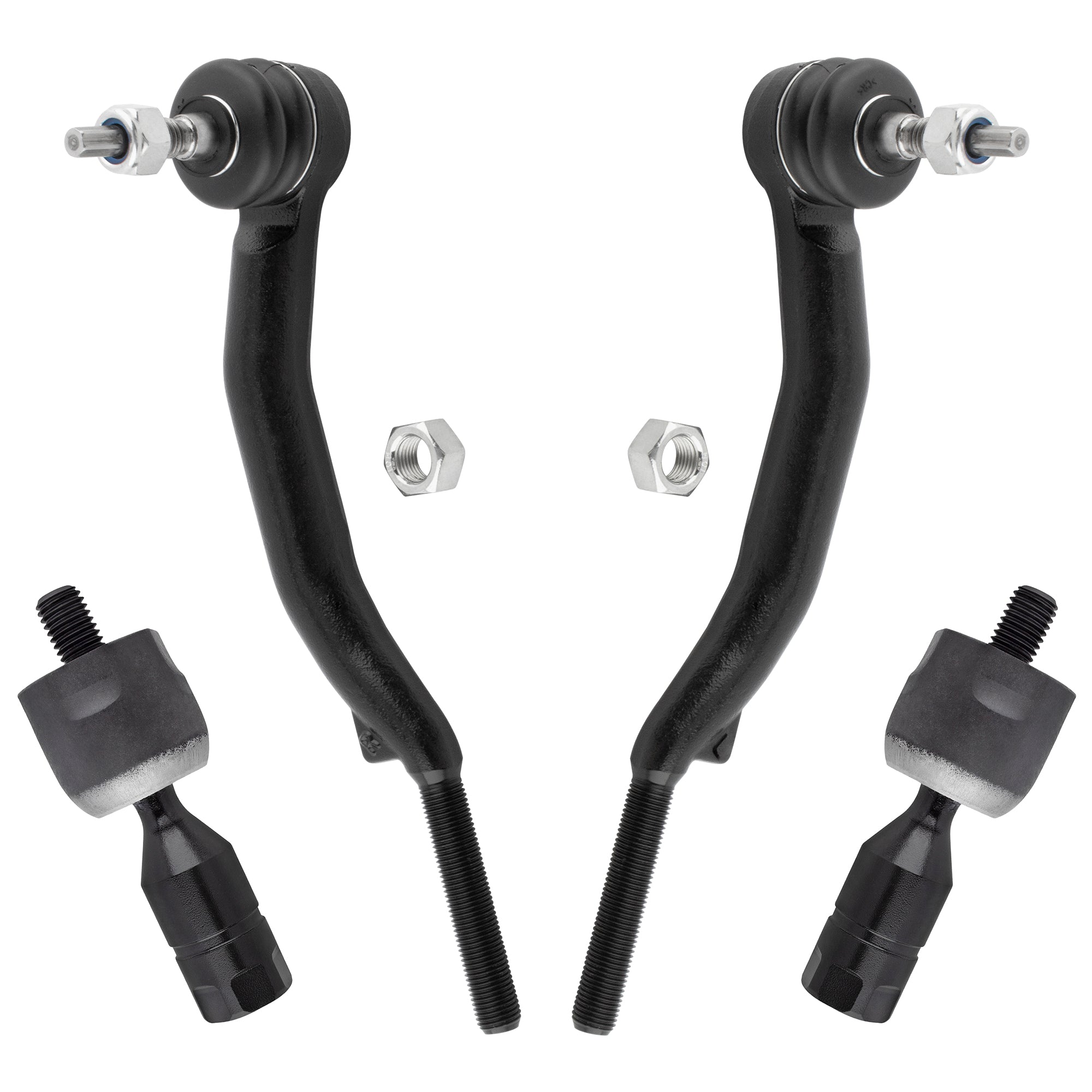 BOXI (Set of 4) Front Inner & Outer Left & Right Side Tie Rods Ends Links Driver Side & Passenger