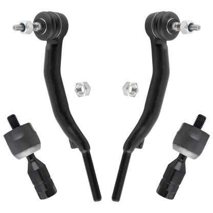 BOXI (Set of 4) Front Inner & Outer Left & Right Side Tie Rods Ends Links Driver Side & Passenger