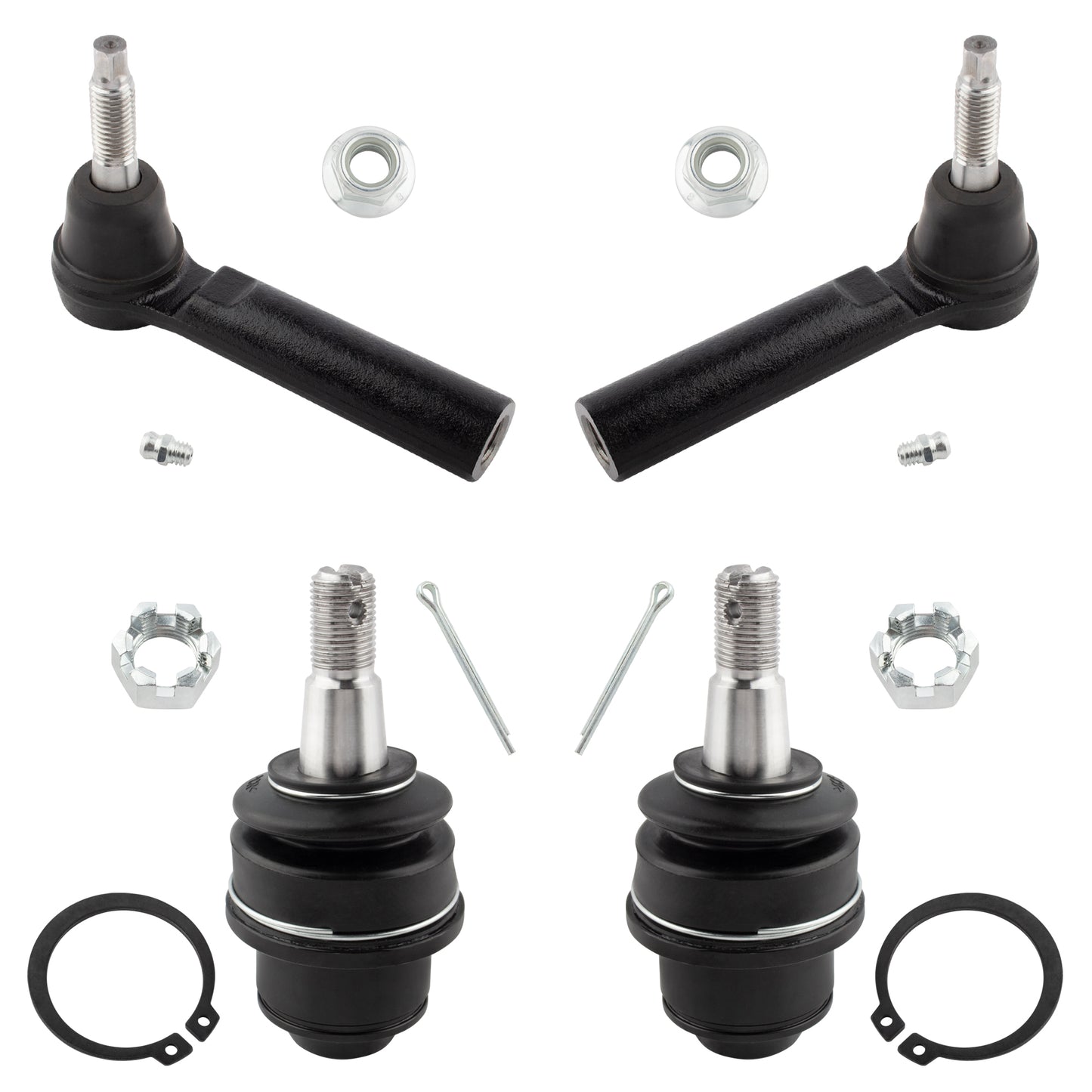 BOXI 4pcs Front Lower Ball Joints Outer Tie Rod Ends Fits for Cadillac Escalade for Chevrolet