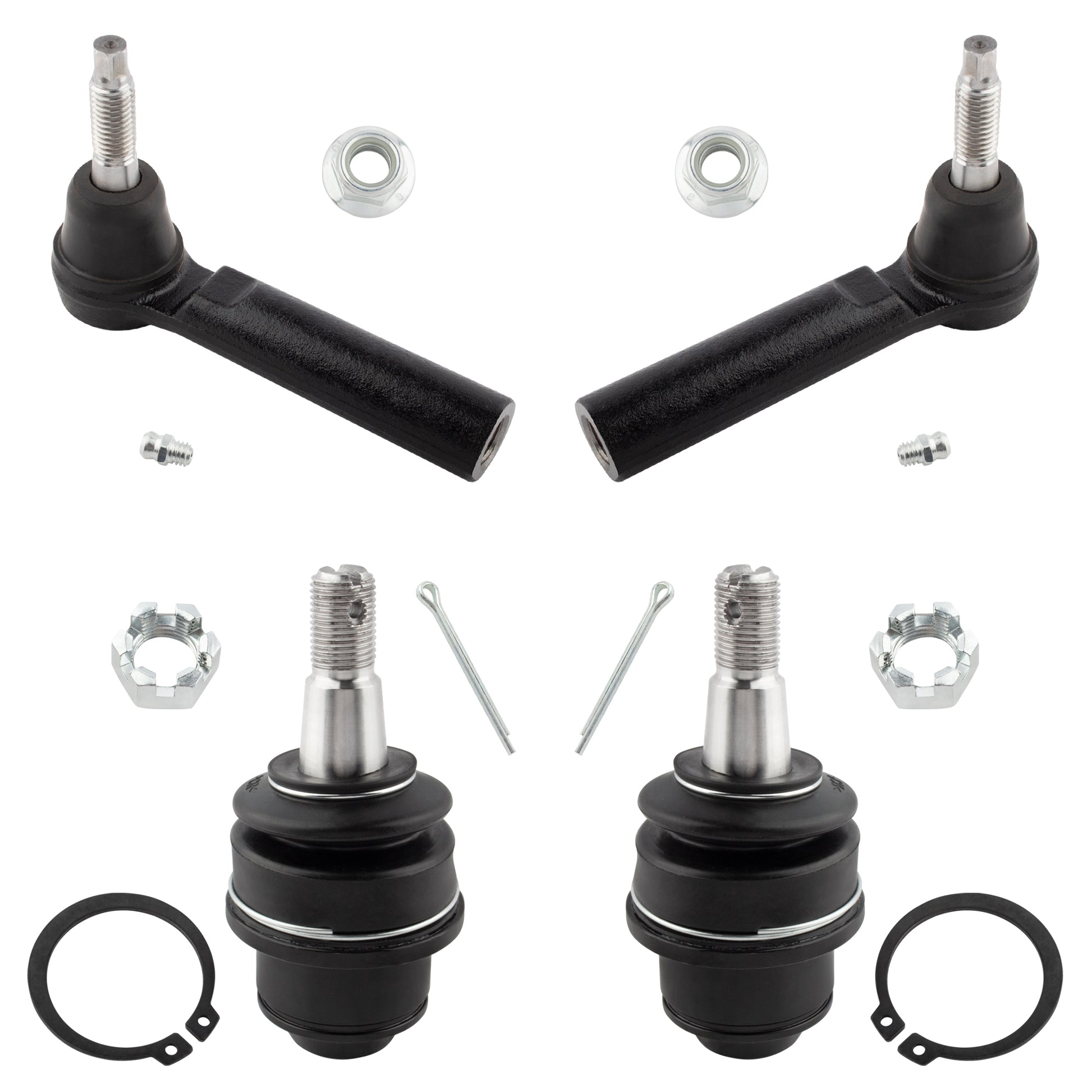 BOXI 4pcs Front Lower Ball Joints Outer Tie Rod Ends Fits for Cadillac Escalade for Chevrolet