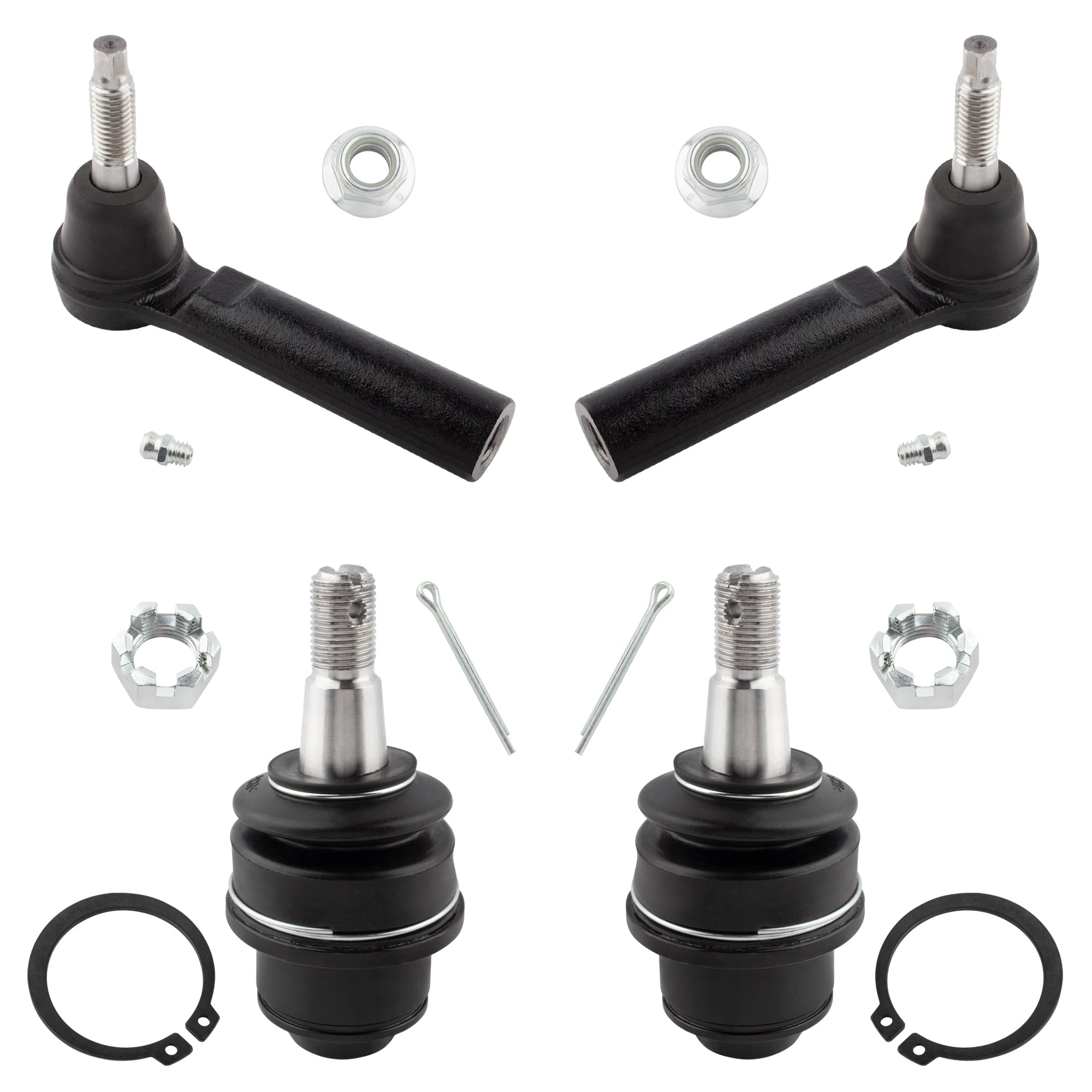 BOXI 4pcs Front Lower Ball Joints Outer Tie Rod Ends Fits for Cadillac Escalade for Chevrolet